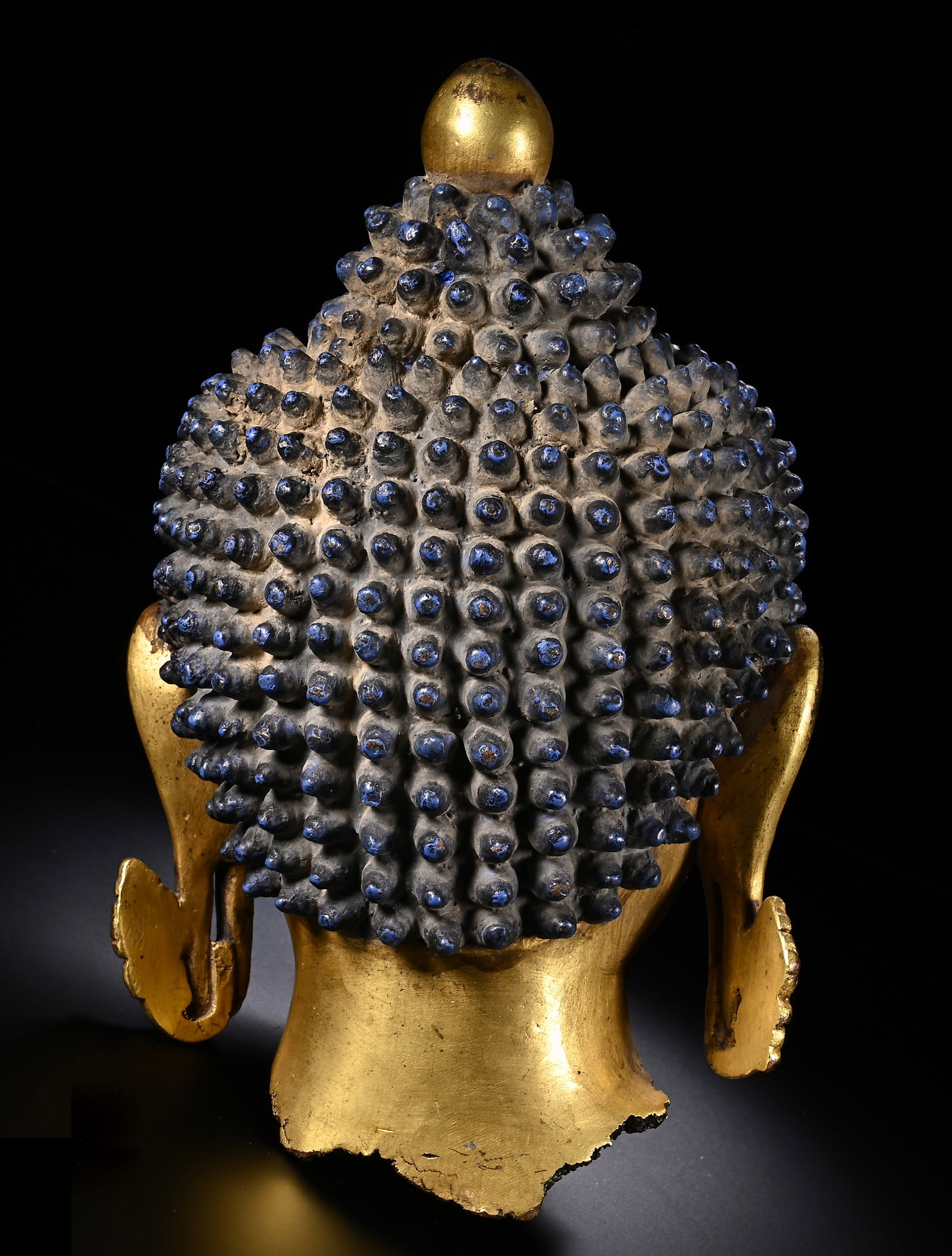 Gilt Bronze Sakyamuni Head Figure - 6