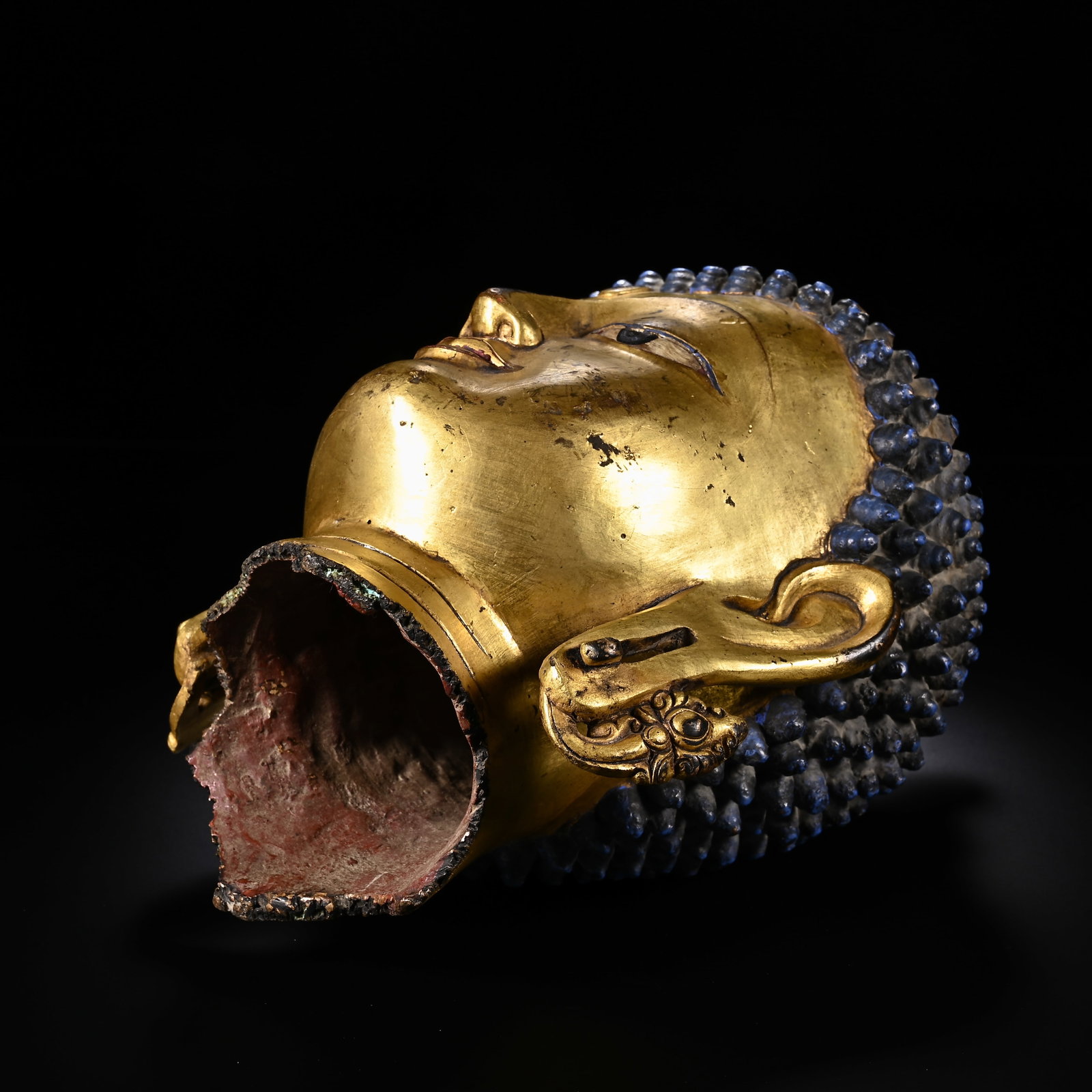 Gilt Bronze Sakyamuni Head Figure - 7