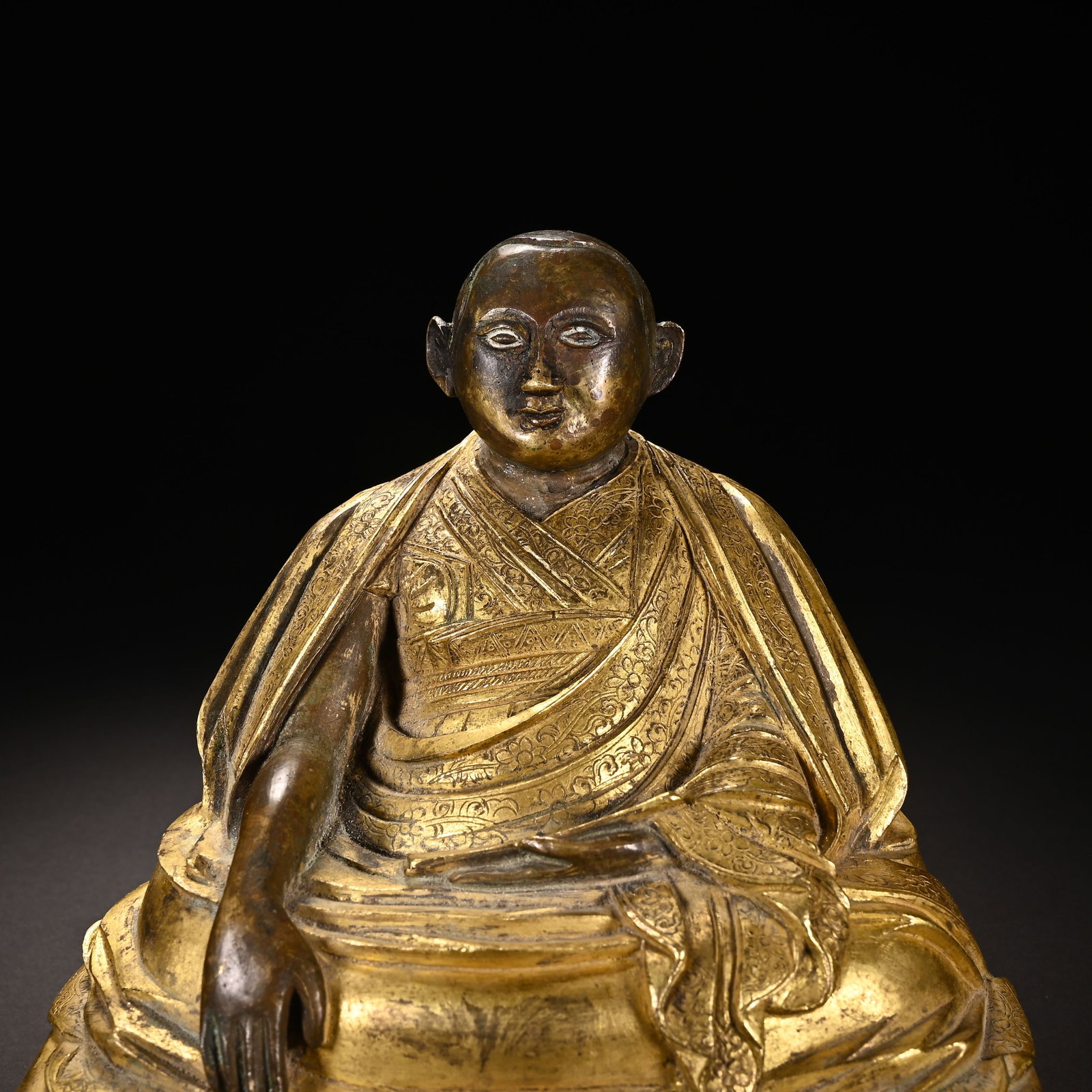 Gilt Bronze Guru Figure - 2