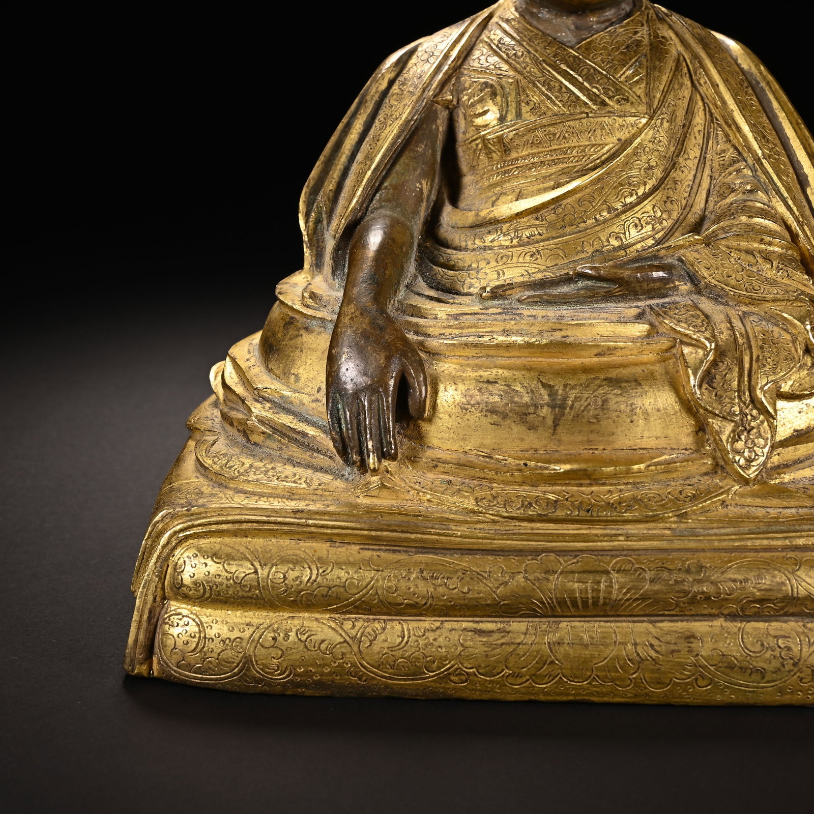 Gilt Bronze Guru Figure - 3