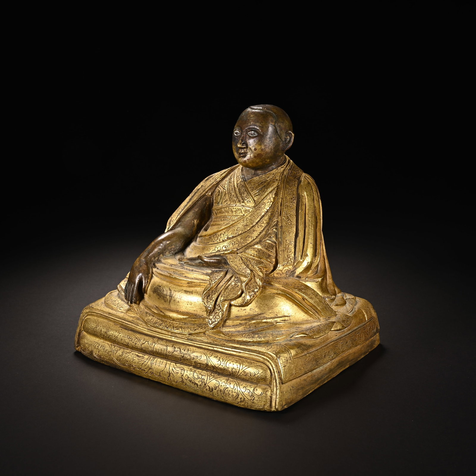 Gilt Bronze Guru Figure - 5