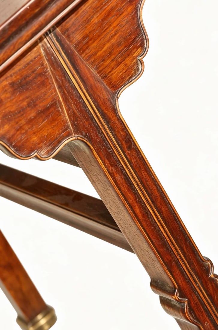 Huanghuali Wood Carved Cloud Pattern Folding Table - 4