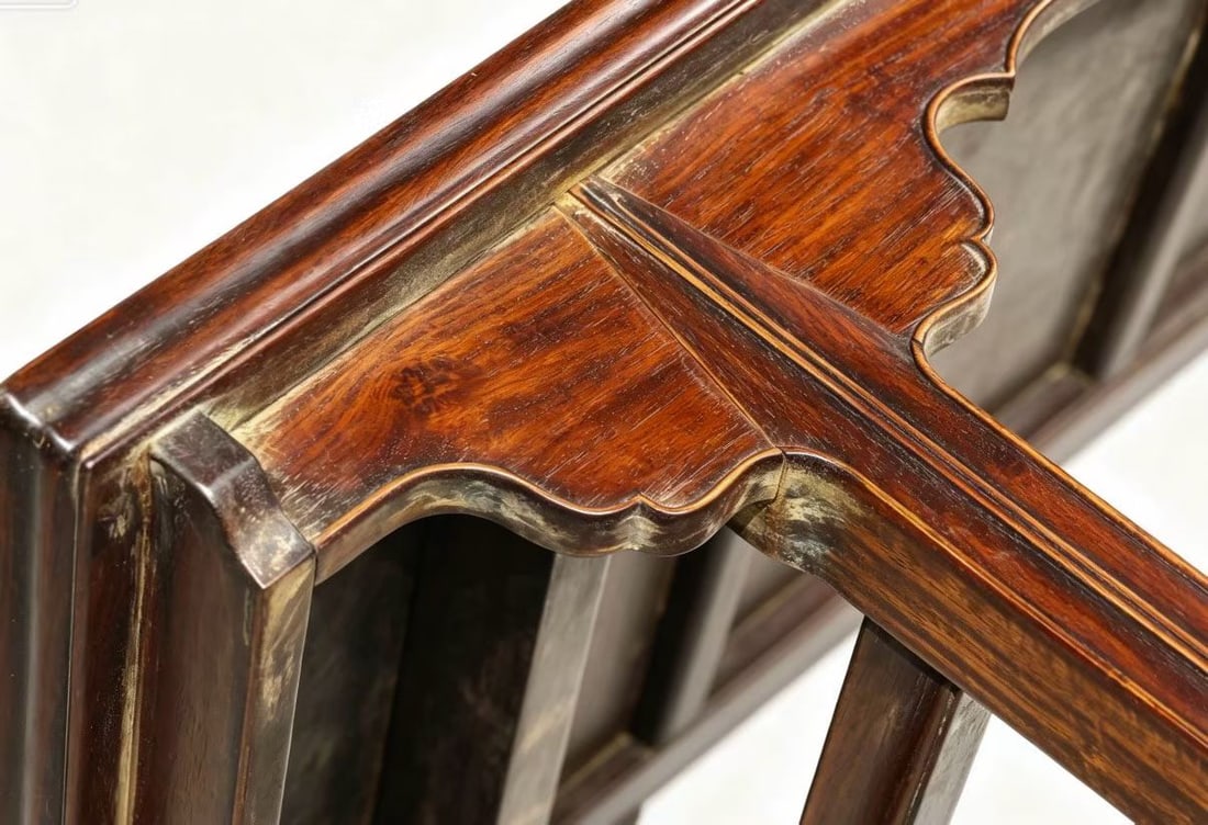 Huanghuali Wood Carved Cloud Pattern Folding Table - 5