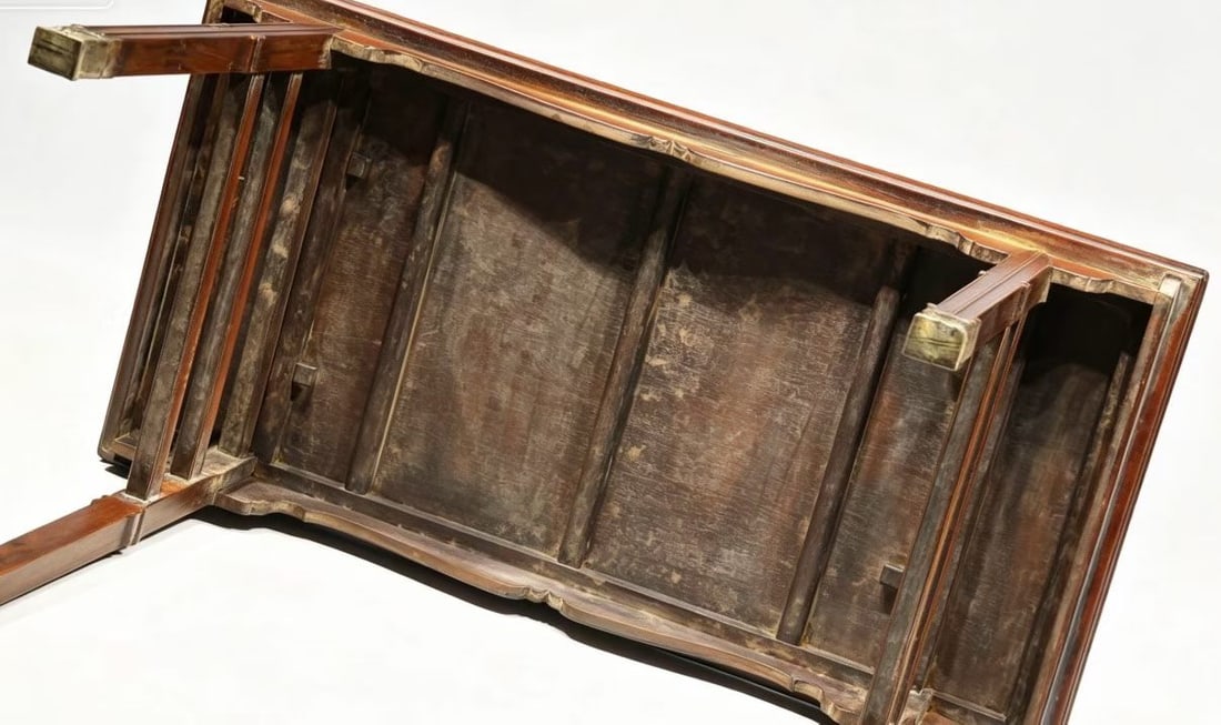 Huanghuali Wood Carved Cloud Pattern Folding Table - 7