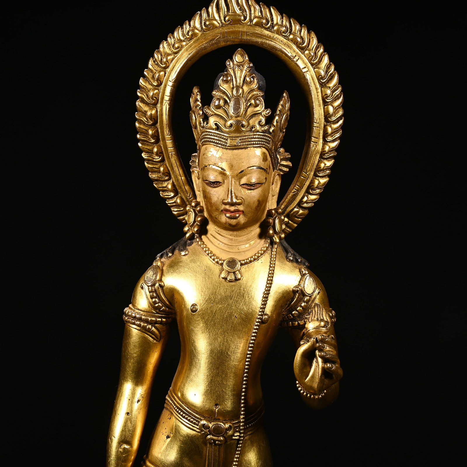 Gilt Bronze GuanYin Figure - 2