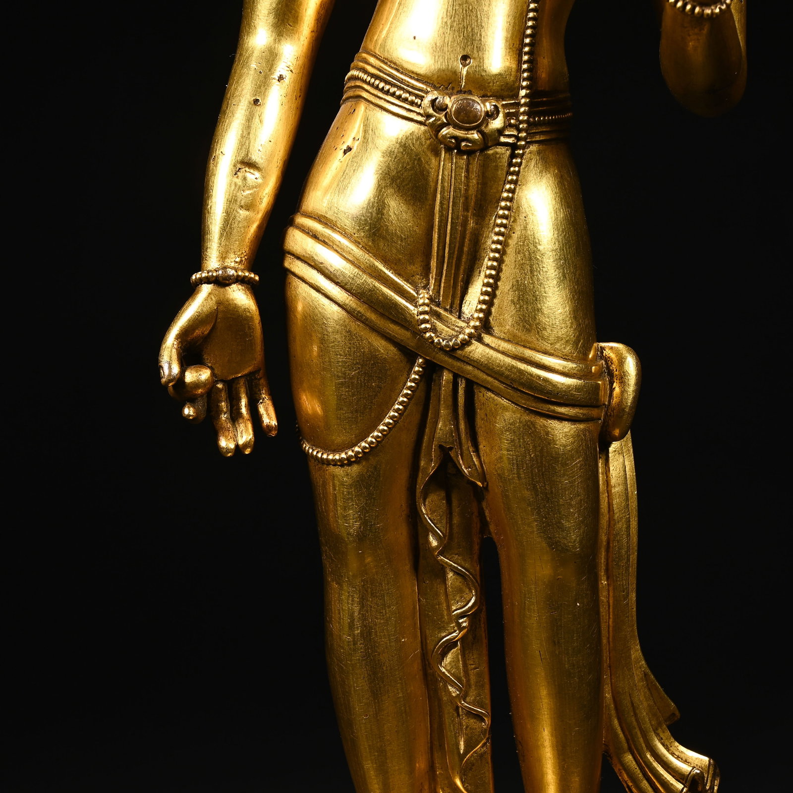 Gilt Bronze GuanYin Figure - 3