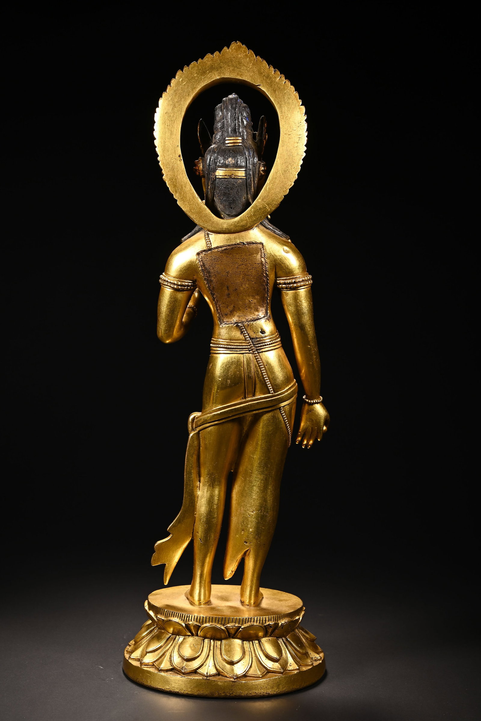 Gilt Bronze GuanYin Figure - 7