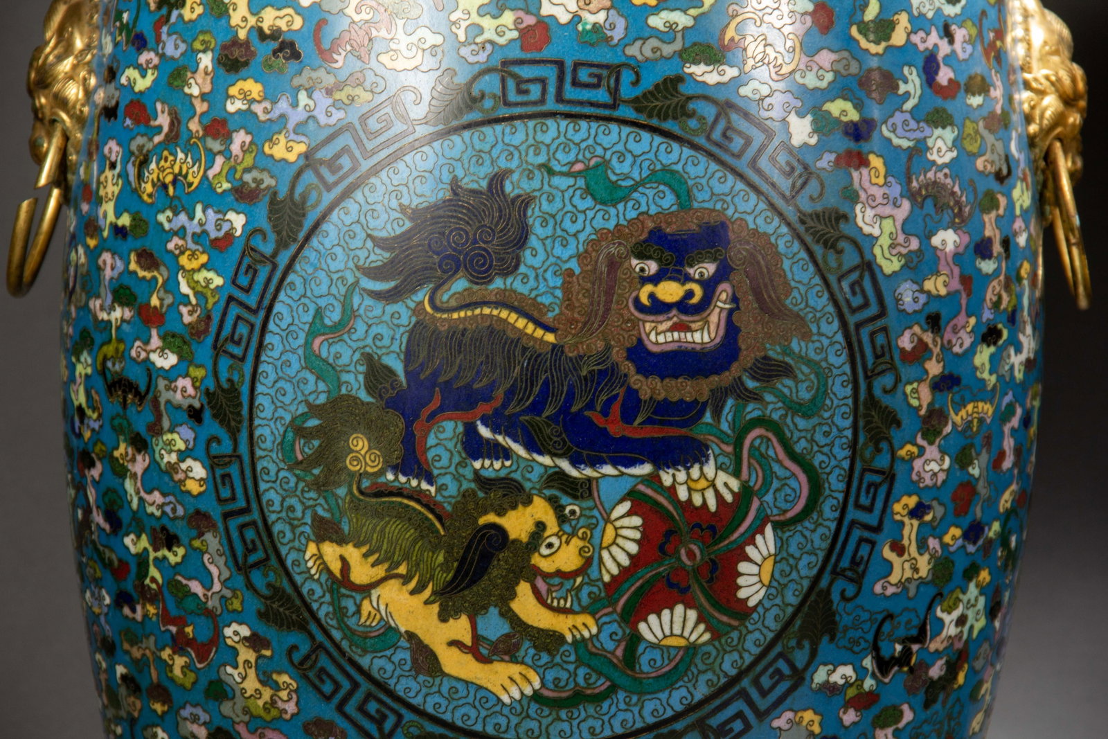 CHINESE CLOISONNE GARDEN STOOLS, PAIR - 2