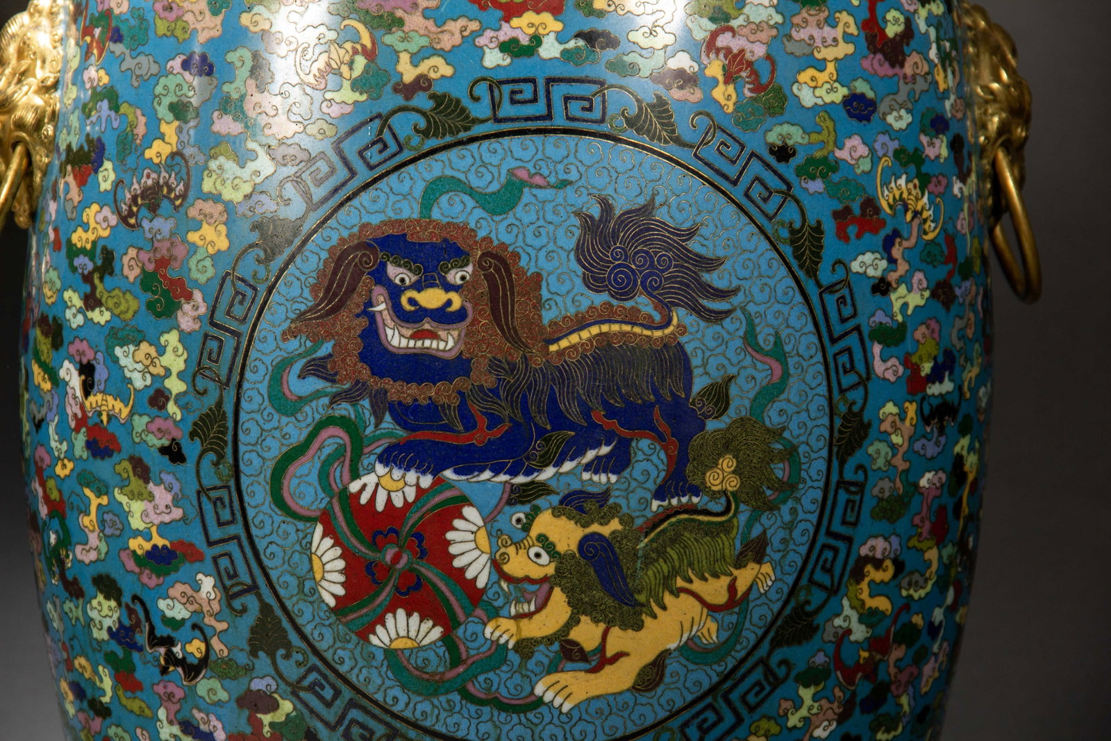 CHINESE CLOISONNE GARDEN STOOLS, PAIR - 3