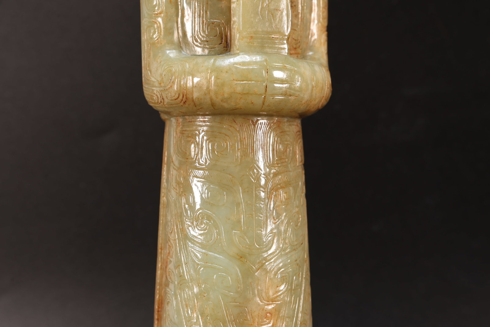 Jade Carved Beast Face Pattern Character Shape Figure - 3