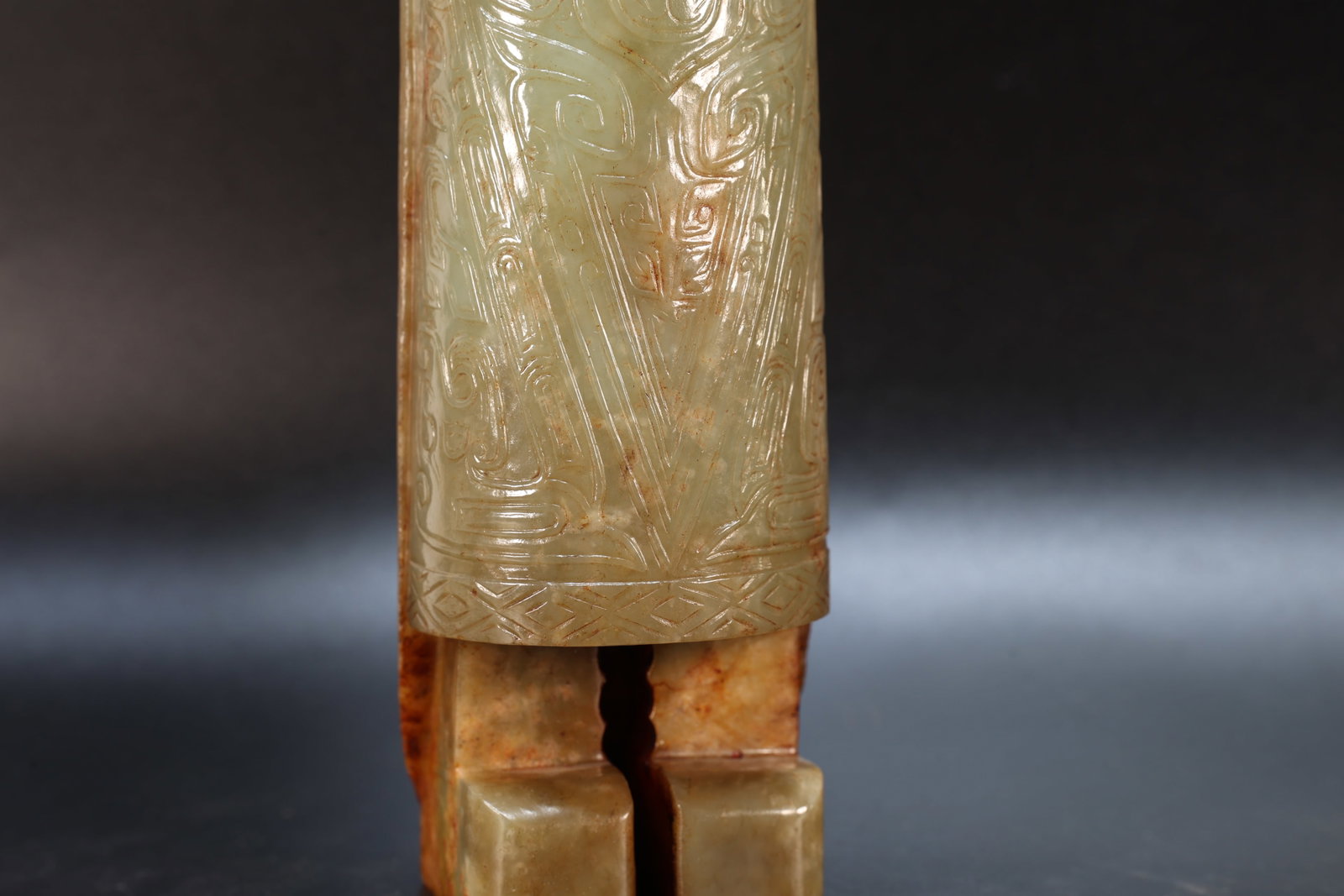 Jade Carved Beast Face Pattern Character Shape Figure - 4