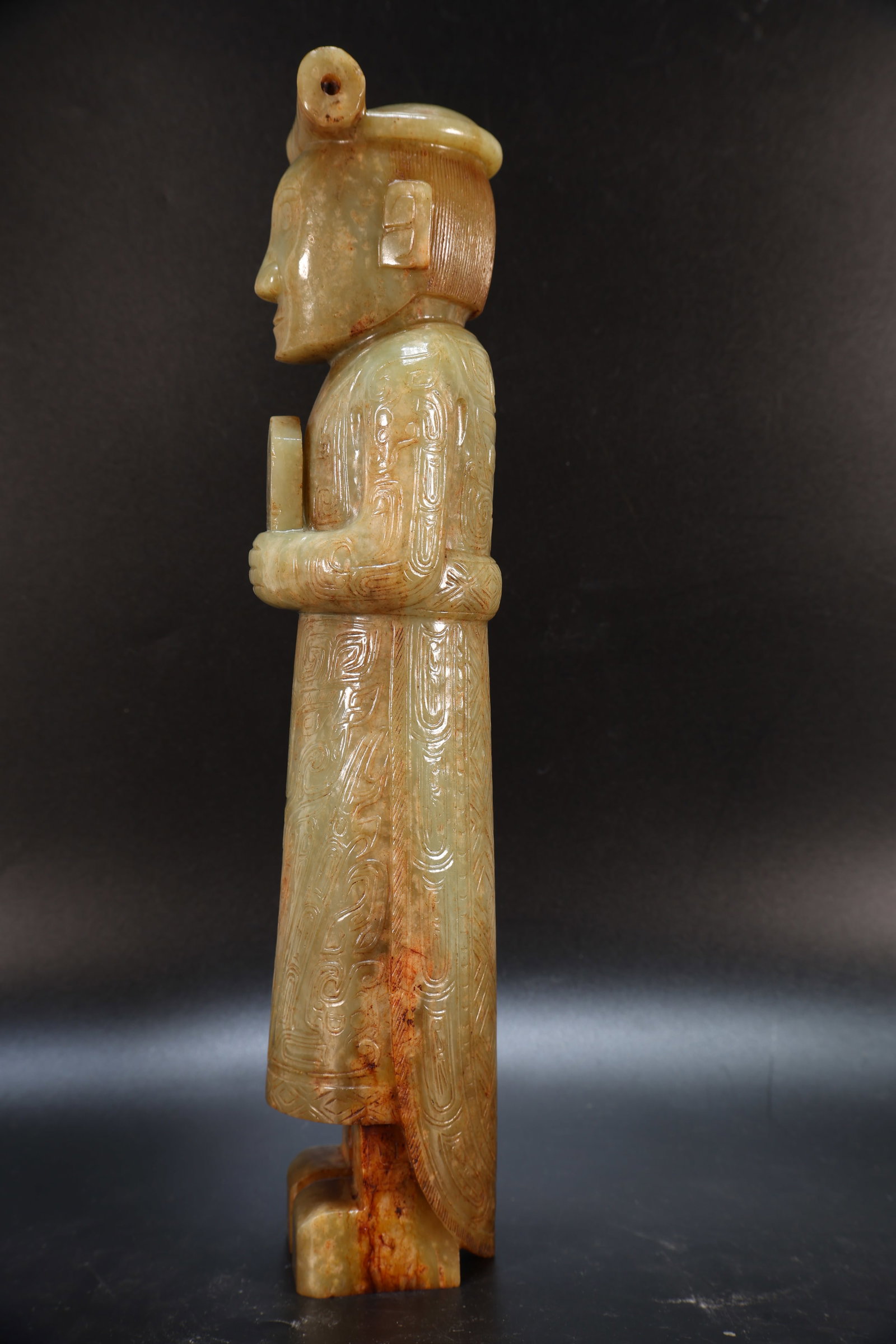 Jade Carved Beast Face Pattern Character Shape Figure - 5