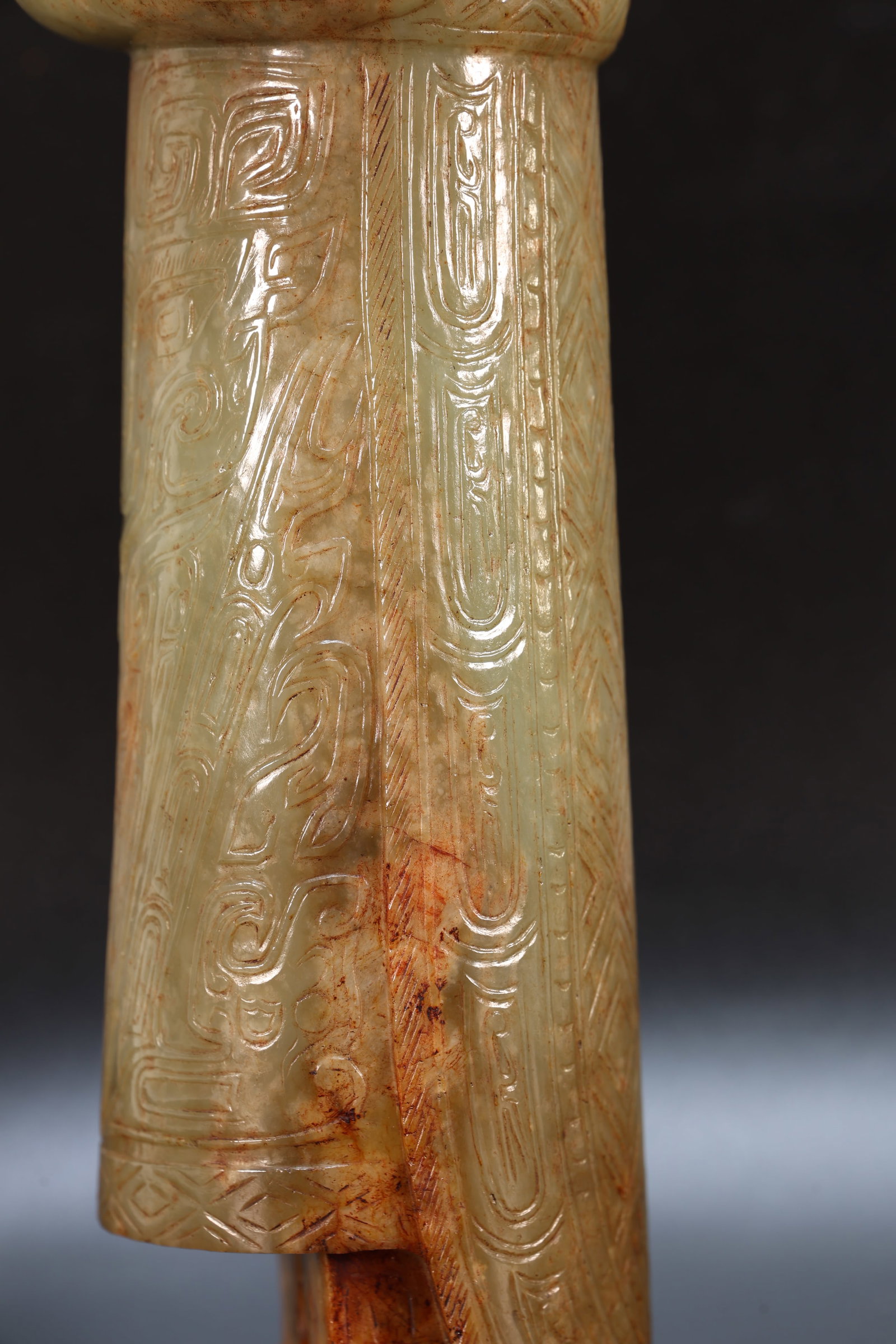 Jade Carved Beast Face Pattern Character Shape Figure - 7