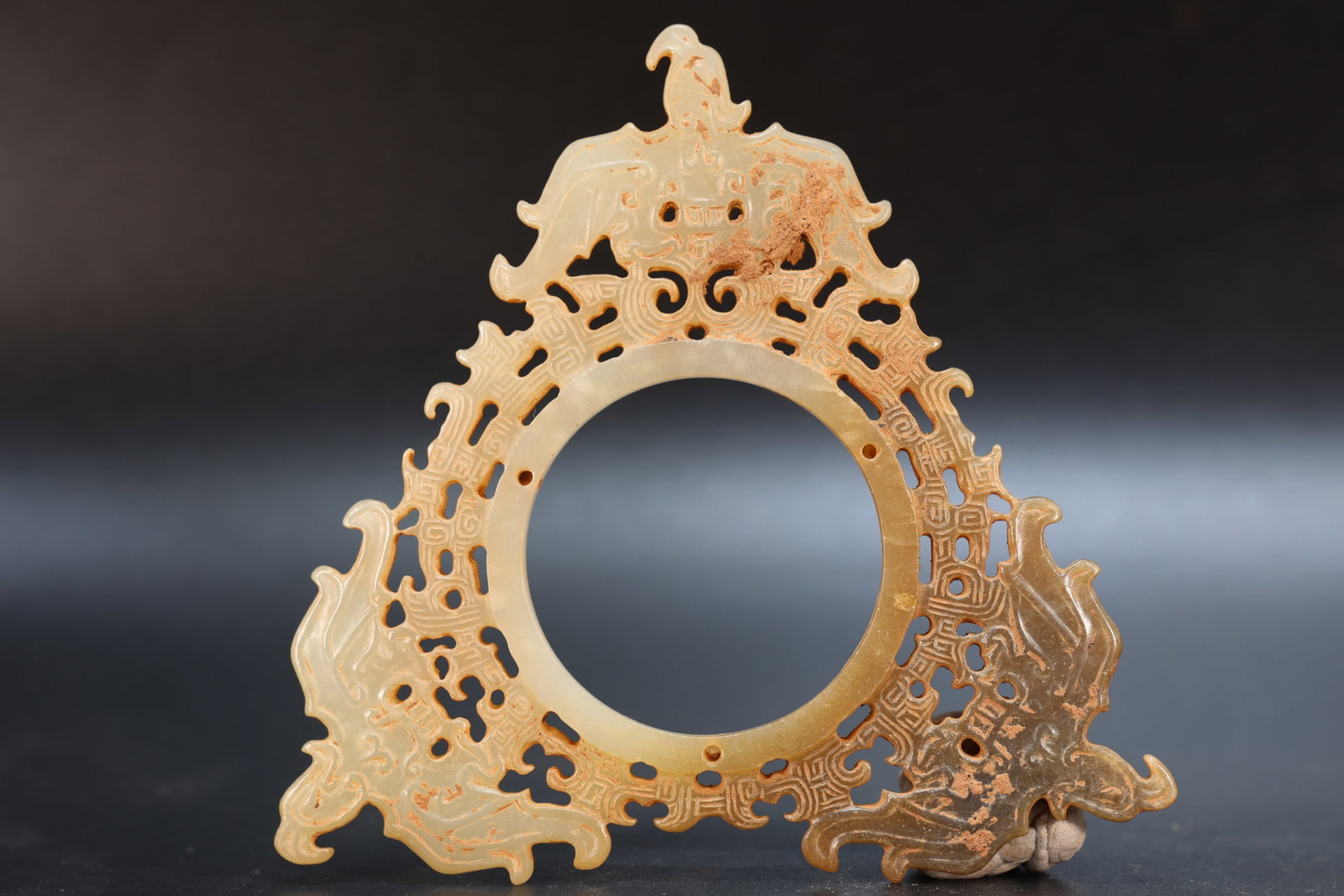 Jade Carved Bird Pattern Bi (1 of 10)