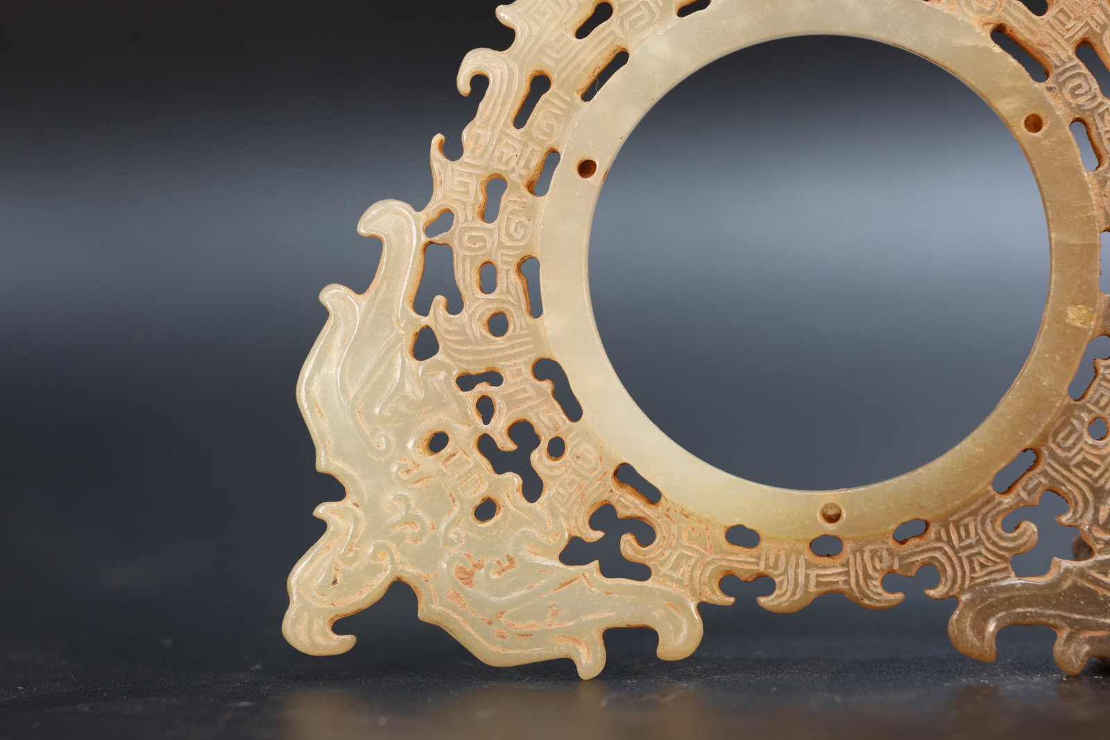 Jade Carved Bird Pattern Bi - 3