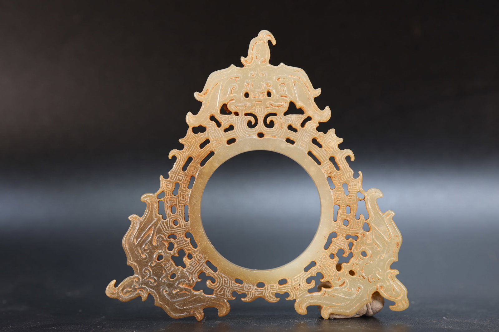 Jade Carved Bird Pattern Bi - 6