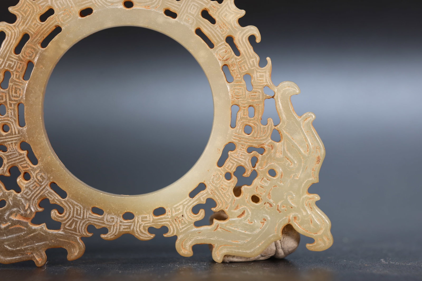 Jade Carved Bird Pattern Bi - 9