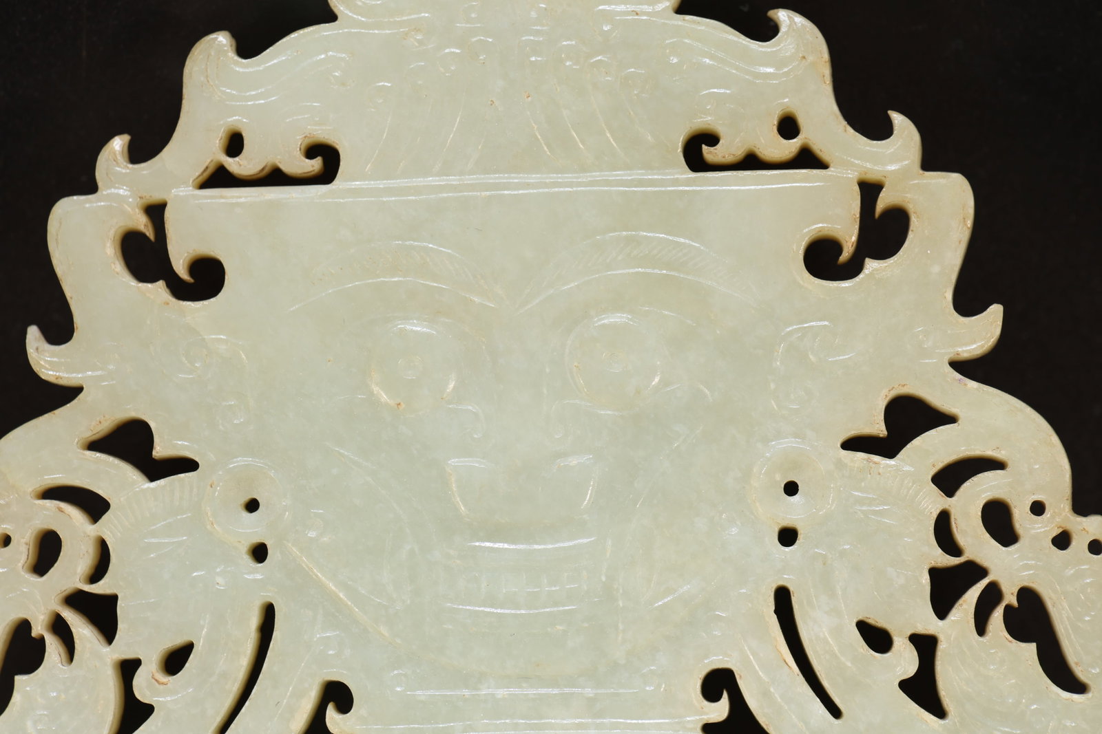 Jade Carved Beast Face and Bird Pattern Bi - 2