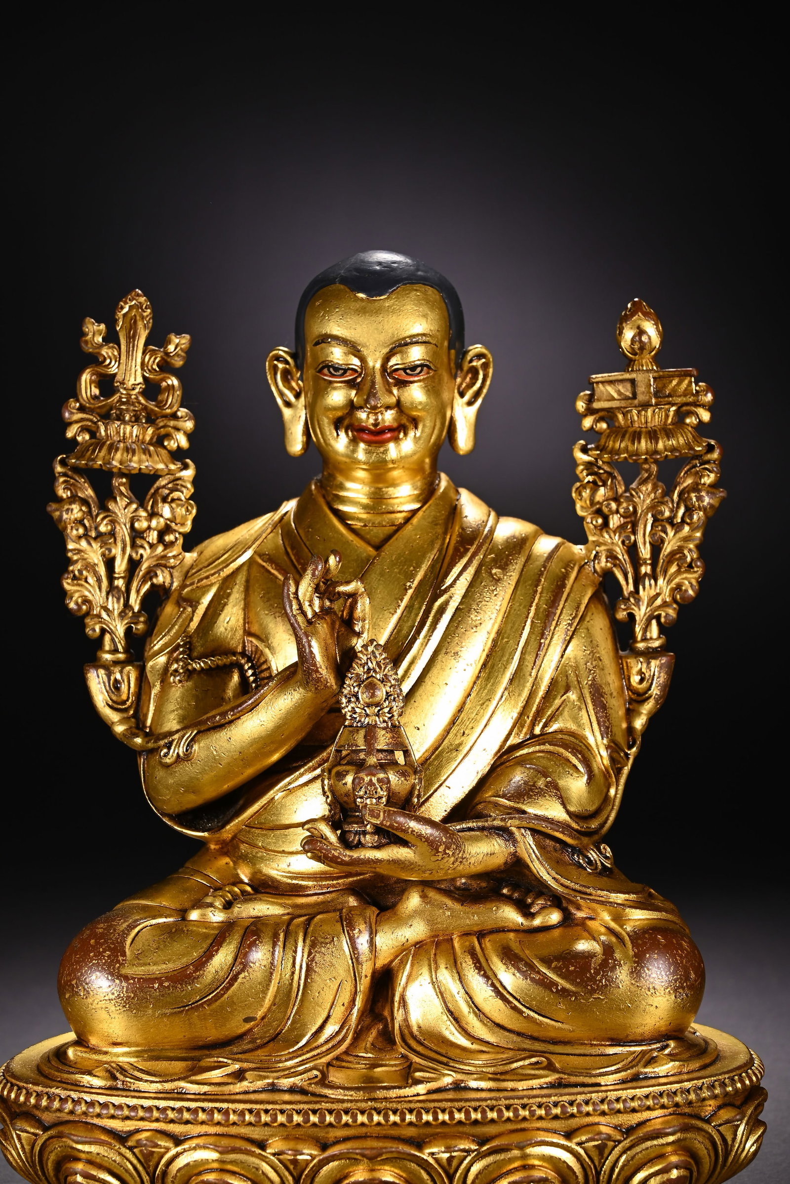 Gilt Bronze Guru Figure - 2