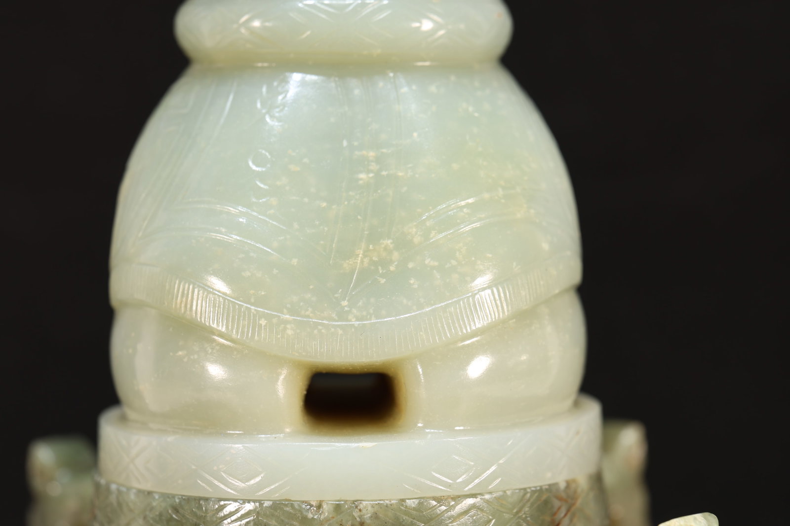 Jade Carved Beast Face Pattern Character Shape Figure - 4