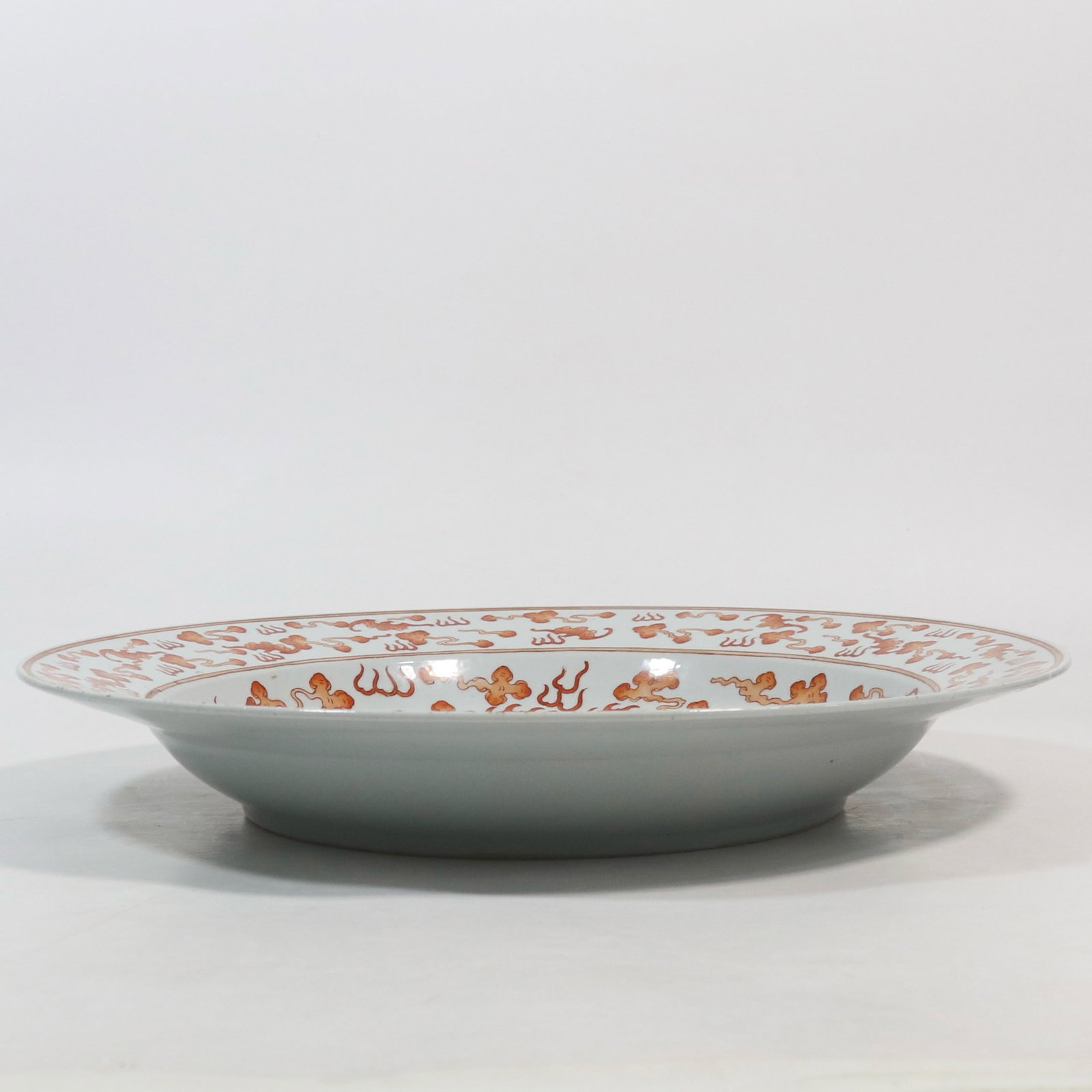 Orange Draw Cloud and Dragon Pattern Porcelain Plate - 4