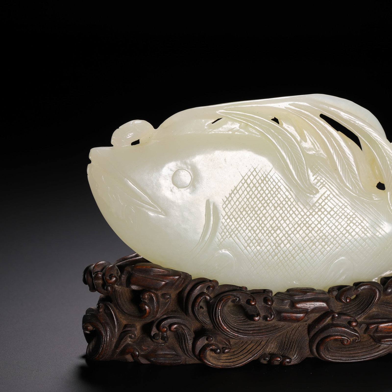 Jade Carved Fish Shape Ornament - 2