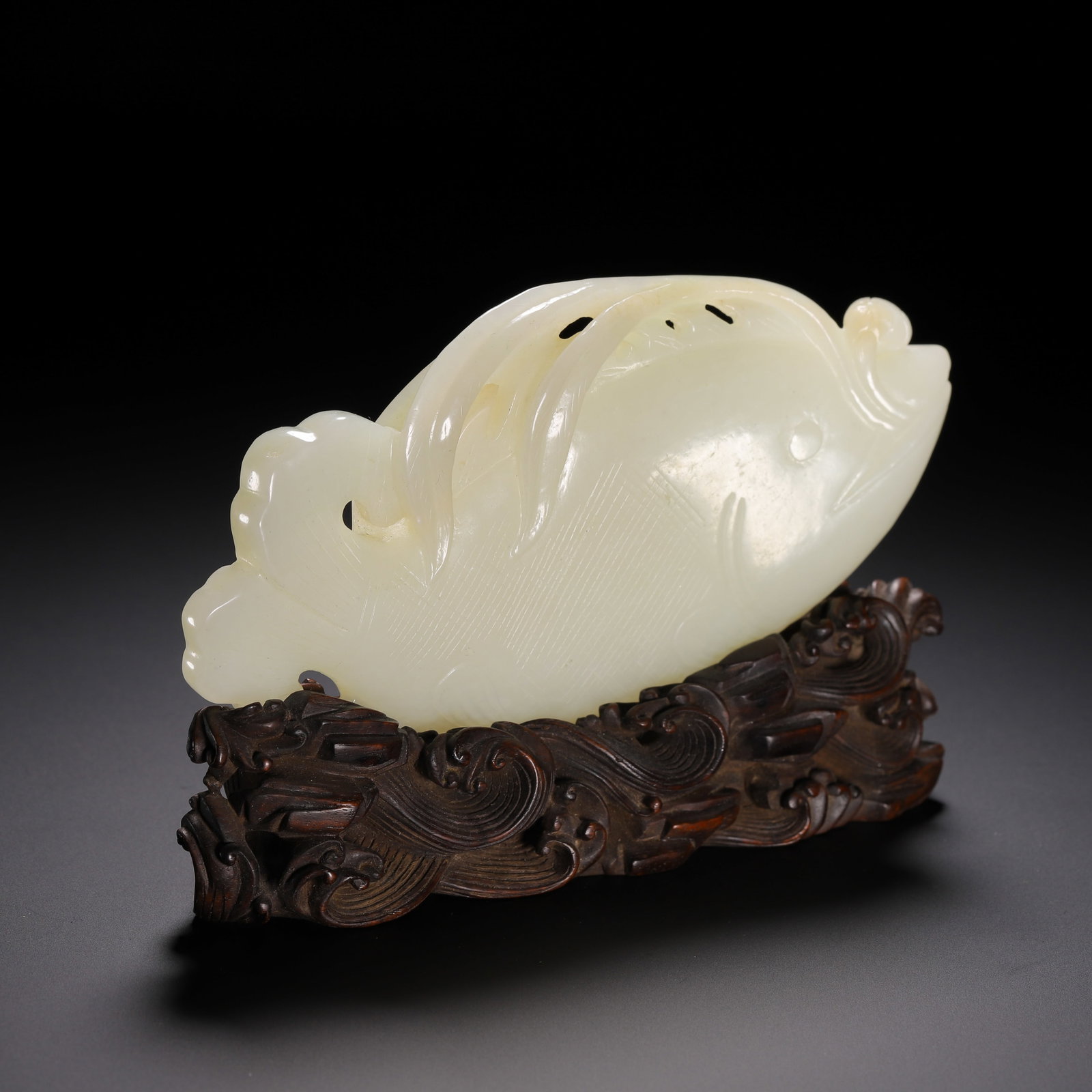 Jade Carved Fish Shape Ornament - 5