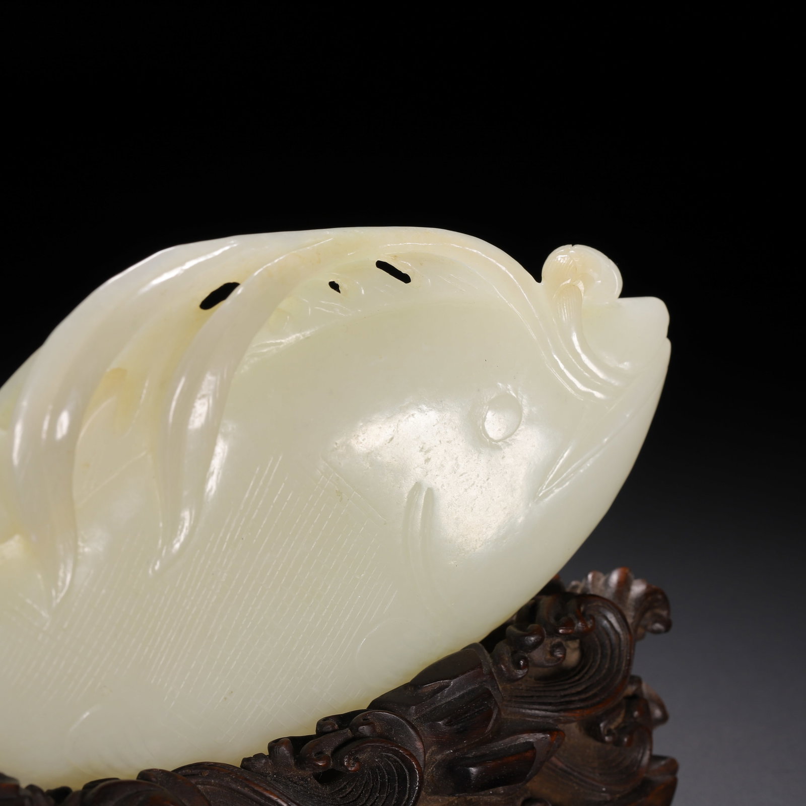 Jade Carved Fish Shape Ornament - 6
