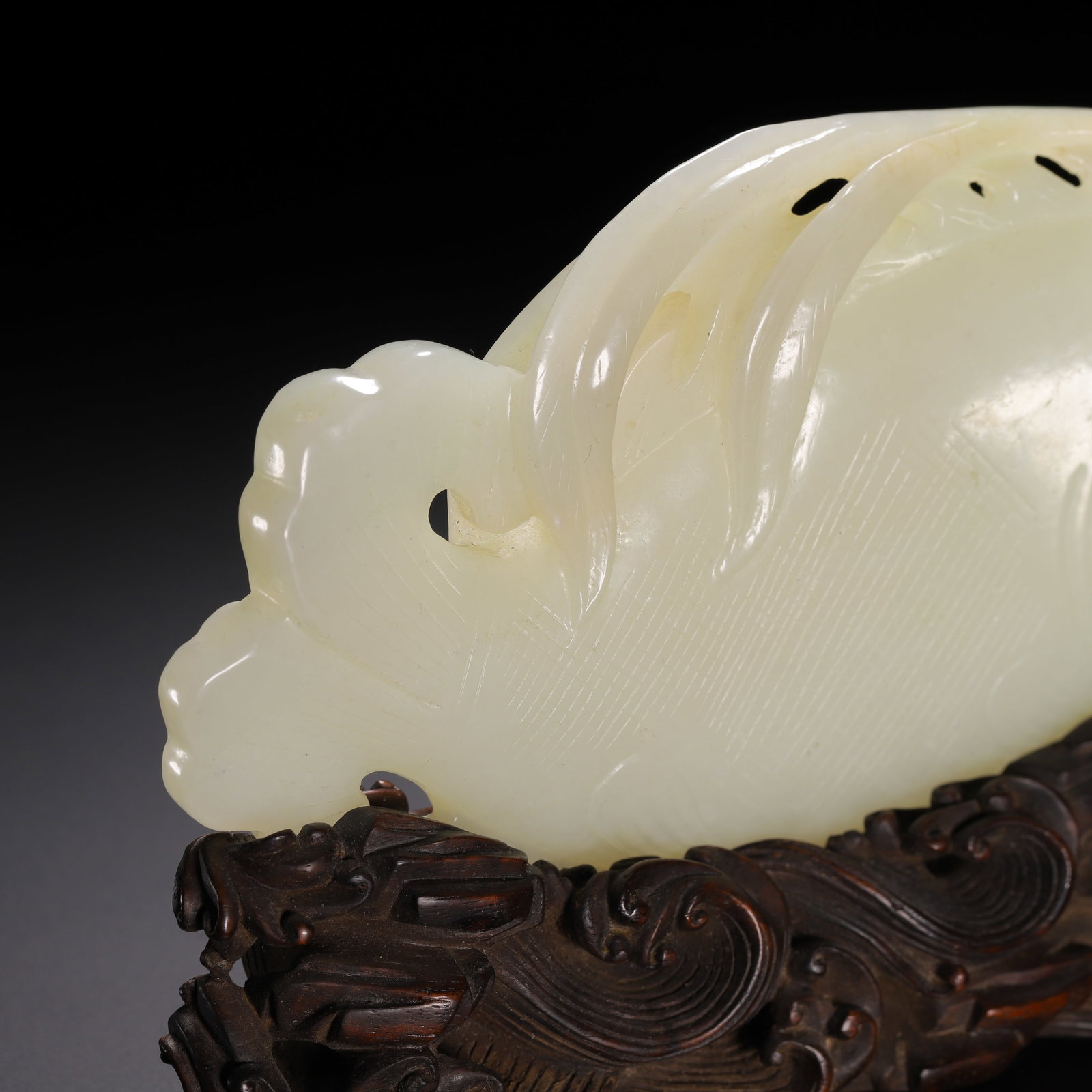 Jade Carved Fish Shape Ornament - 7