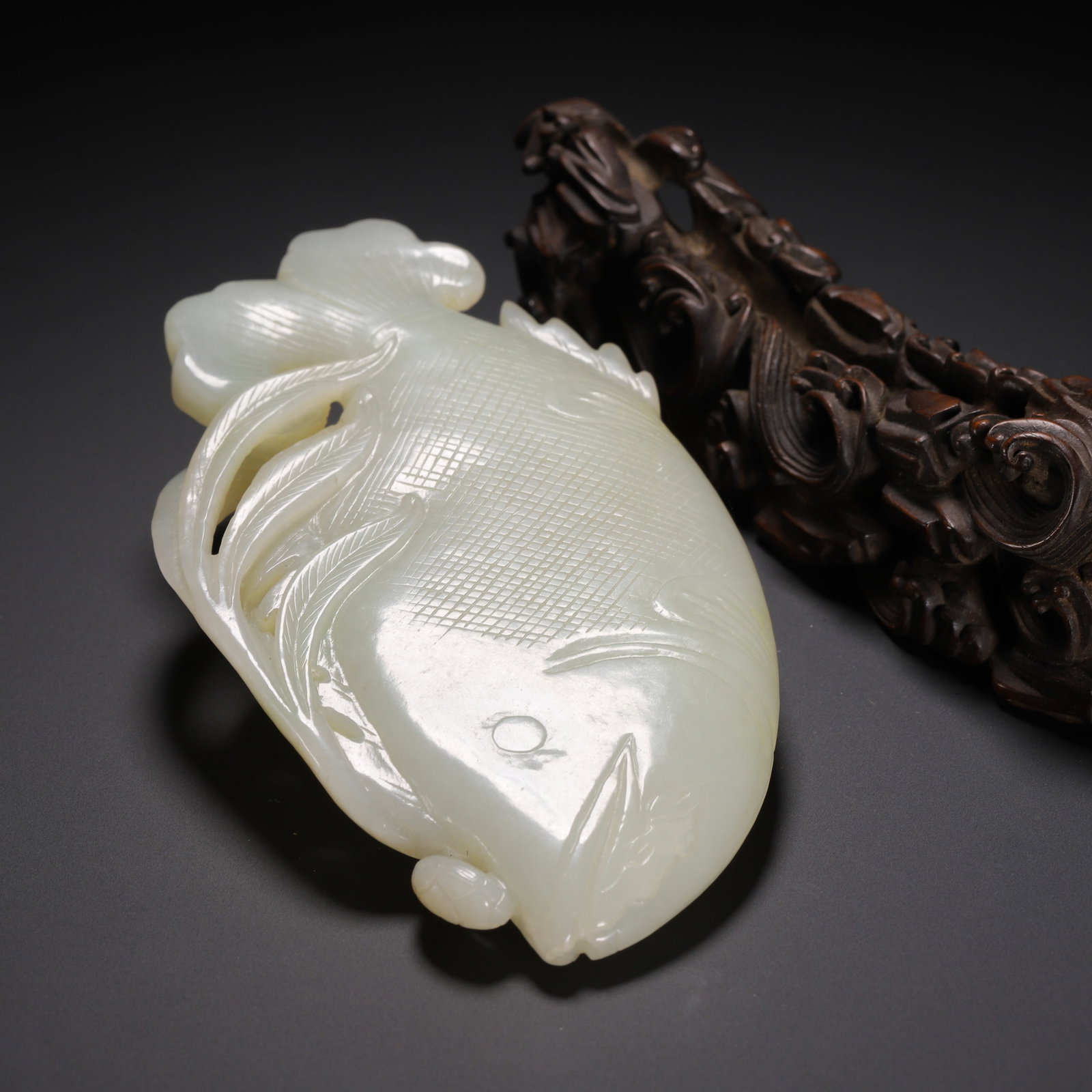 Jade Carved Fish Shape Ornament - 9