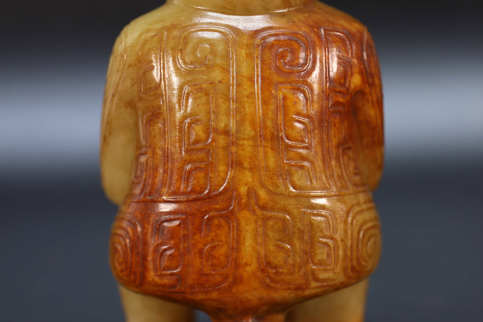 Jade Carved Beast Face Pattern Character Shape Figure - 9
