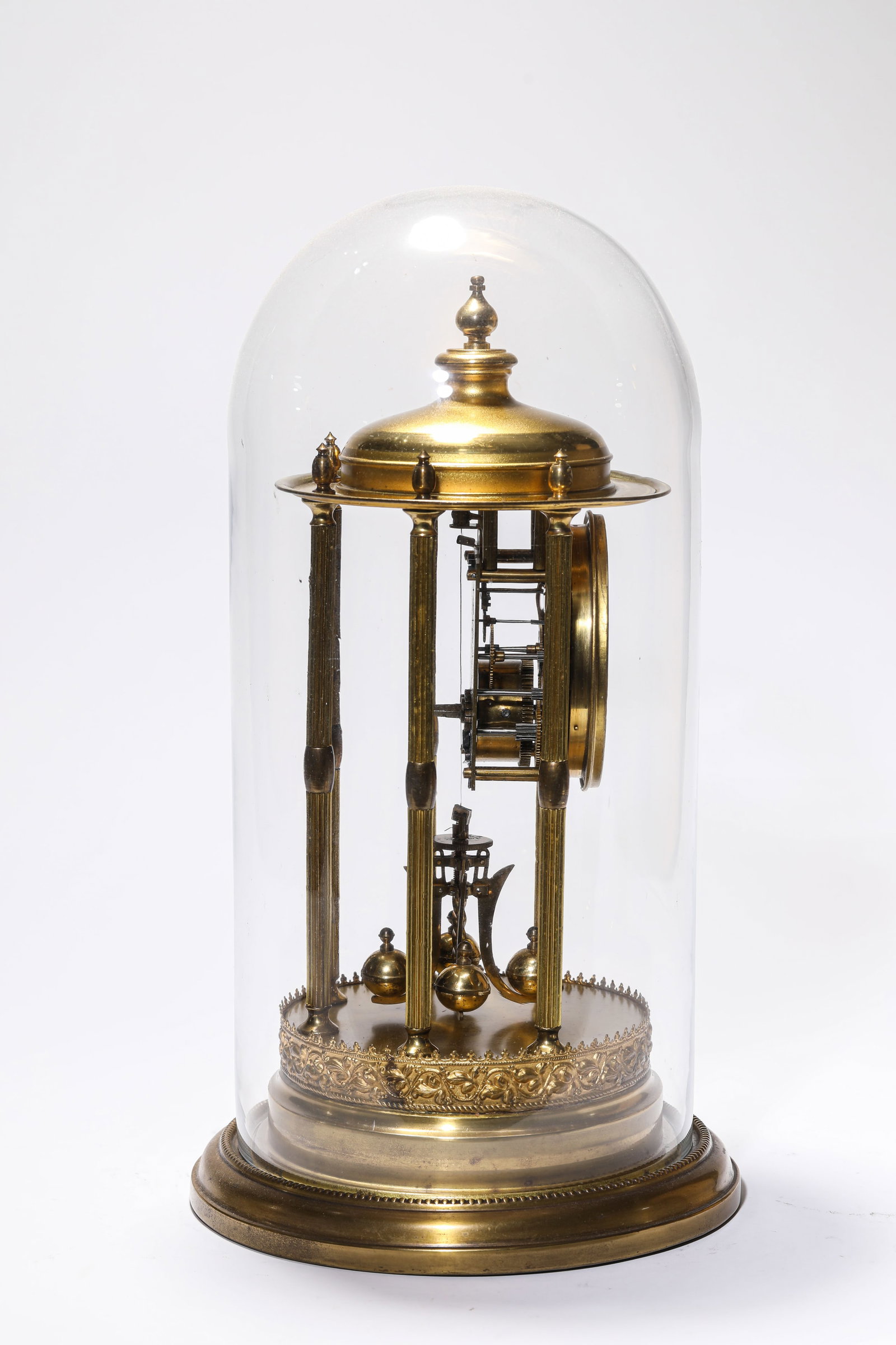 A GILT-BRONZE CLOCK - 4
