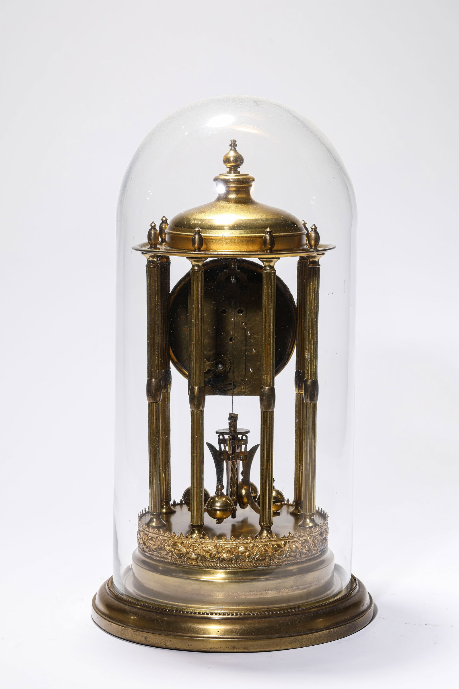 A GILT-BRONZE CLOCK - 5