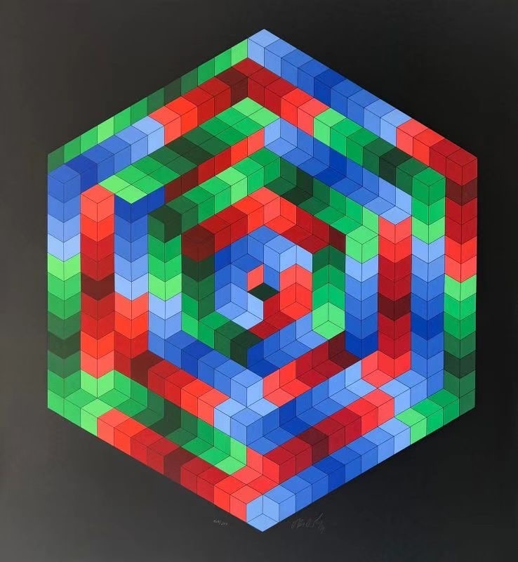 VICTOR VASARELY(1906-1997) 1973 SCREENPRINT: VICTOR VASARELY(1906-1997) 1973SCREENPRINTSheet dimensions 82*76cmEdition number:104/250Signed by the artist