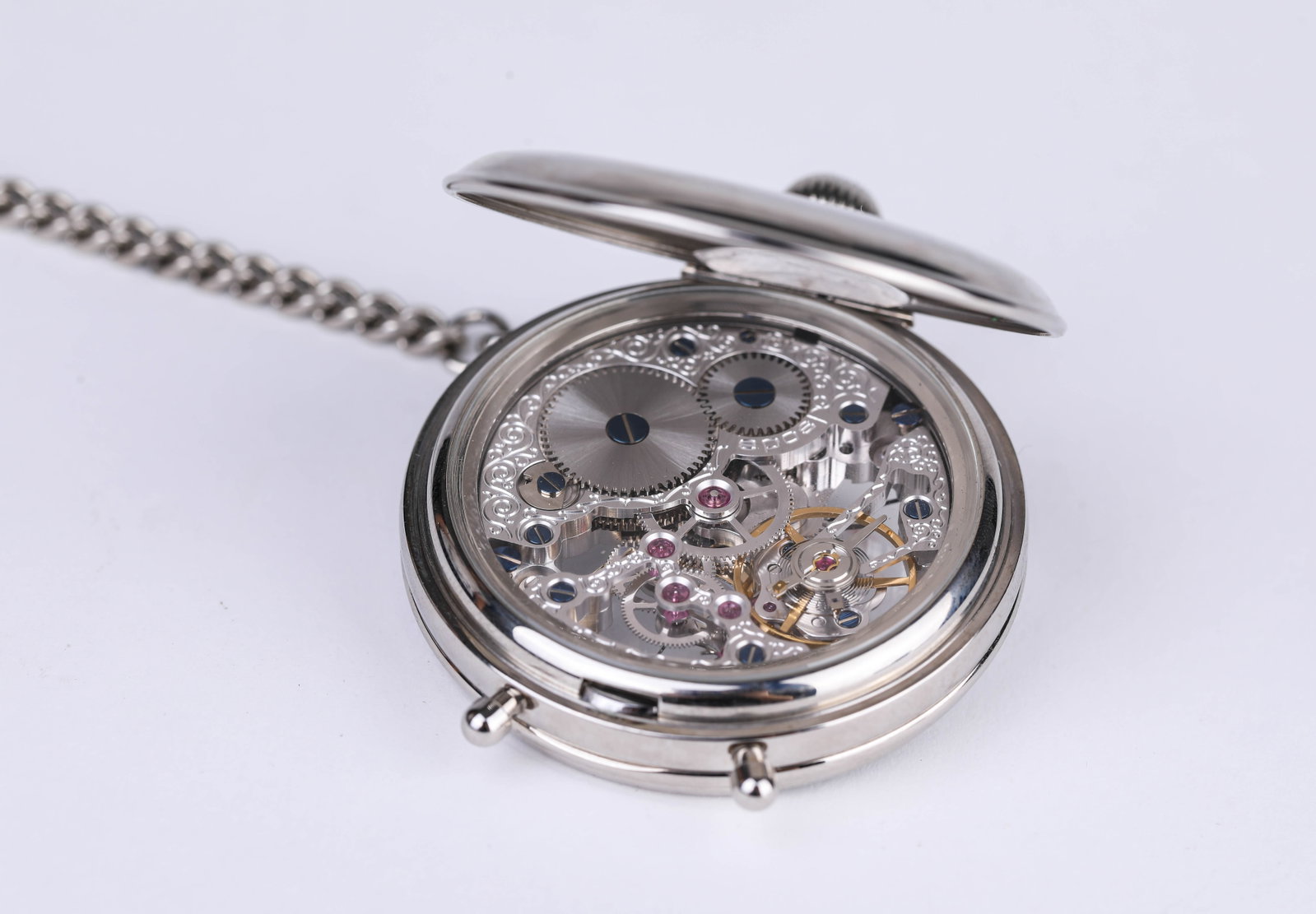 AN EPOS 'SKELETON' POCKET WATCH - 4