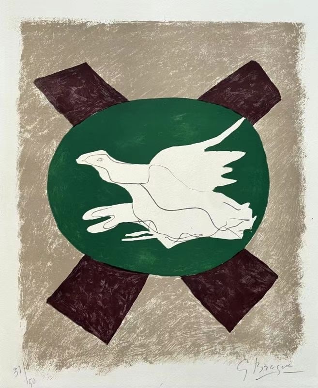 GEORGES BRAQUE (1882-1963) 1958 LITHOGRAPHY: GEORGES BRAQUE (1882-1963) 1958LITHOGRAPHYImage dimensions 34*27cmSheet dimensions 38*32cmEdition number:31/50Signed by the artist