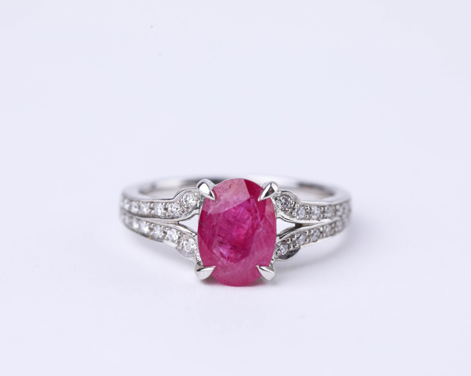 A PLATINUM, RUBY AND DIAMOND RING (1 of 6)