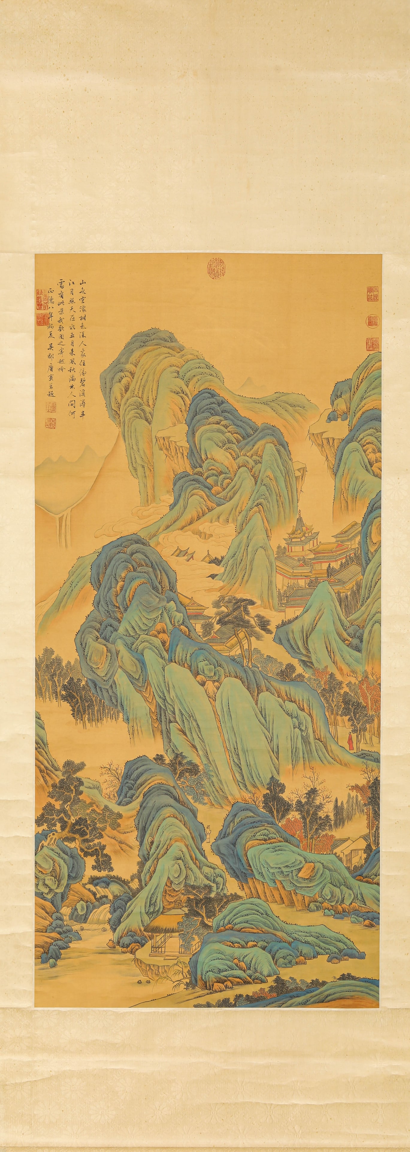 TANG YIN (1470-1524), ATTRIBUTED TO, LANDSCAPE WITH FIGURES: TANG YIN (1470-1524), ATTRIBUTED TO, LANDSCAPE WITH FIGURES Description: Dimensions: Width: 64.8 cm x Height: 141 cm. All measurements are approximate.