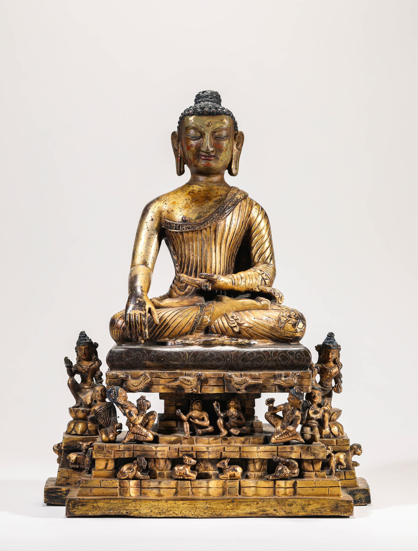A 'TIBETAN GUGE KINGDOM-STYLE' FIGURE OF SHAKYAMUNI: A 'TIBETAN GUGE KINGDOM-STYLE' FIGURE OF SHAKYAMUNI Description: Dimensions: Weight: 8300 g. Length: 25.5 cm x Width: 13.5 cm x Height: 33 cm. All measurements are approximate.