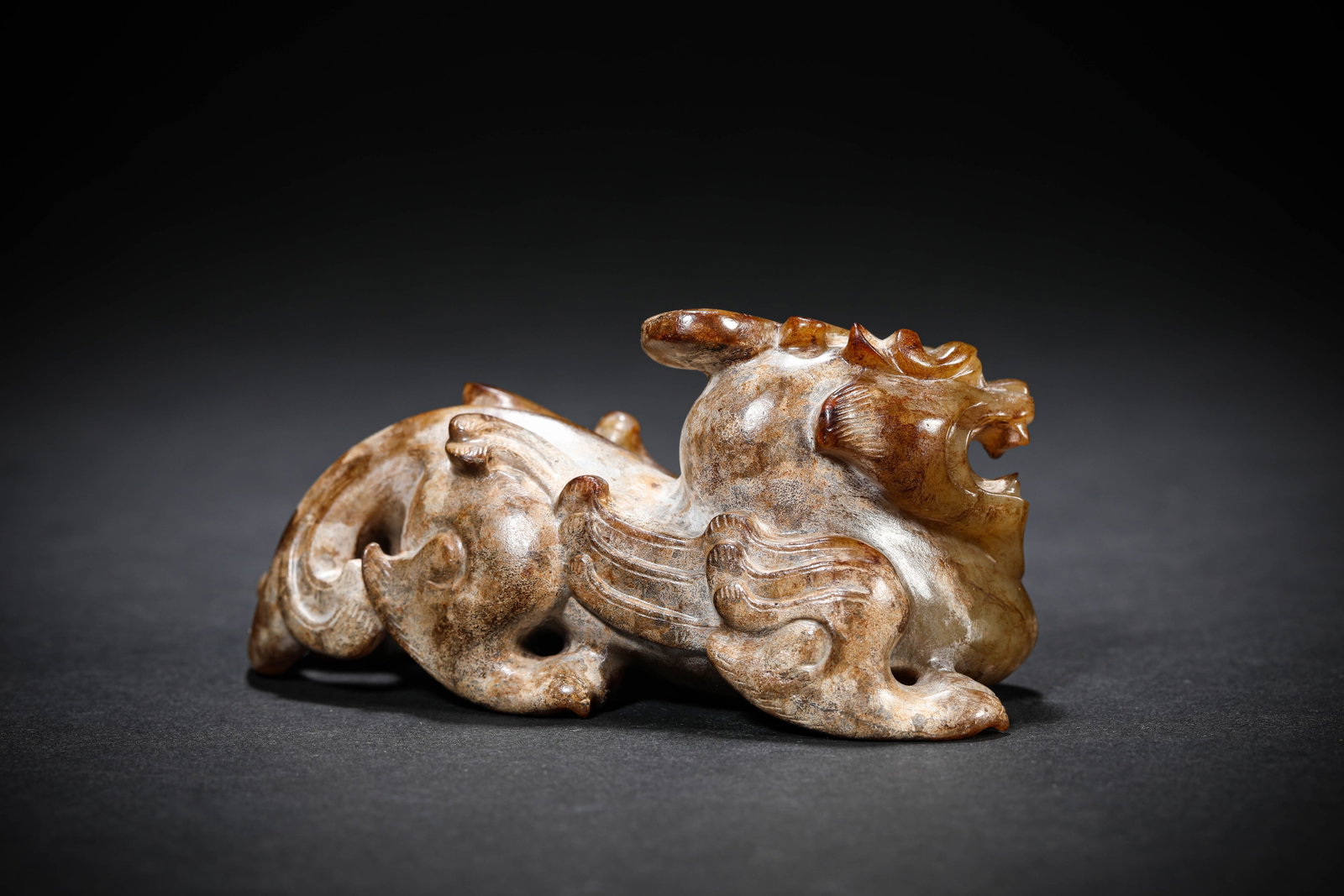A JADE 'AUSPICIOUS BEAST' - 3
