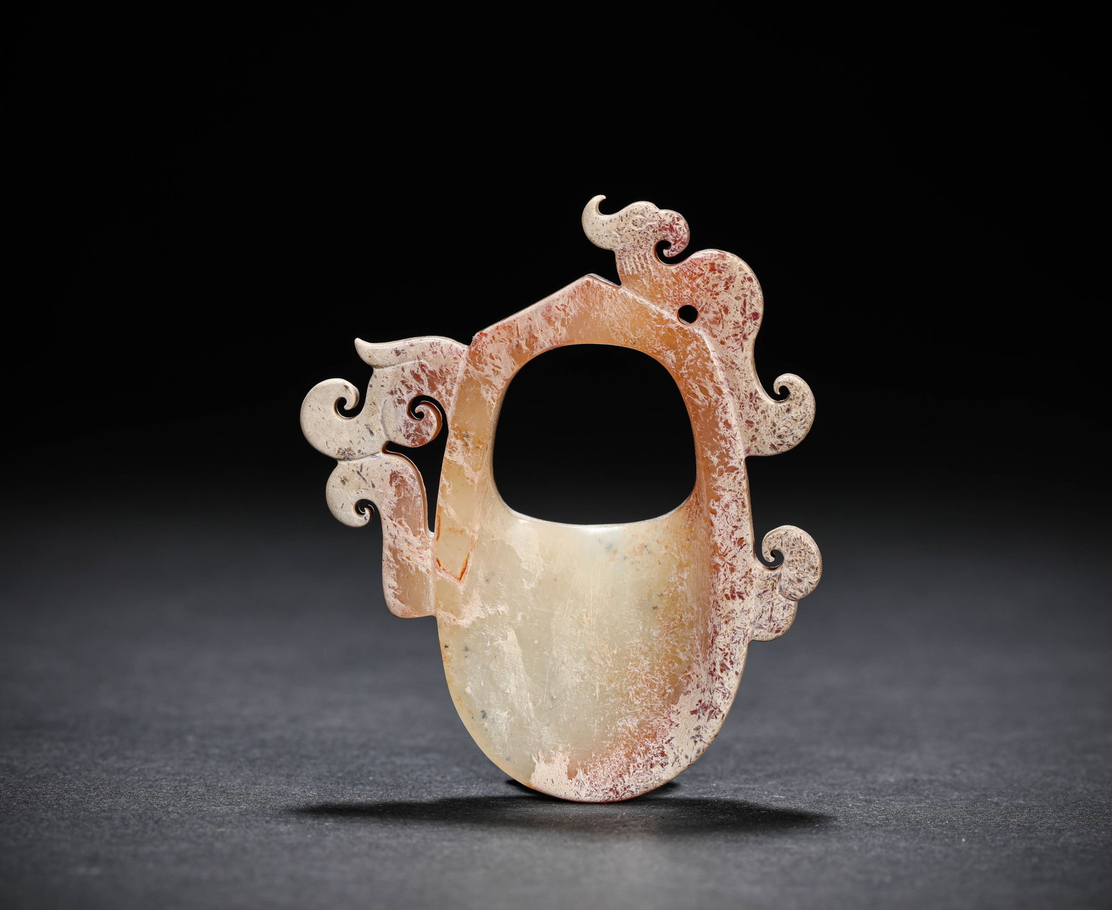A JADE 'HEART-SHAPED' PENDANT - 2