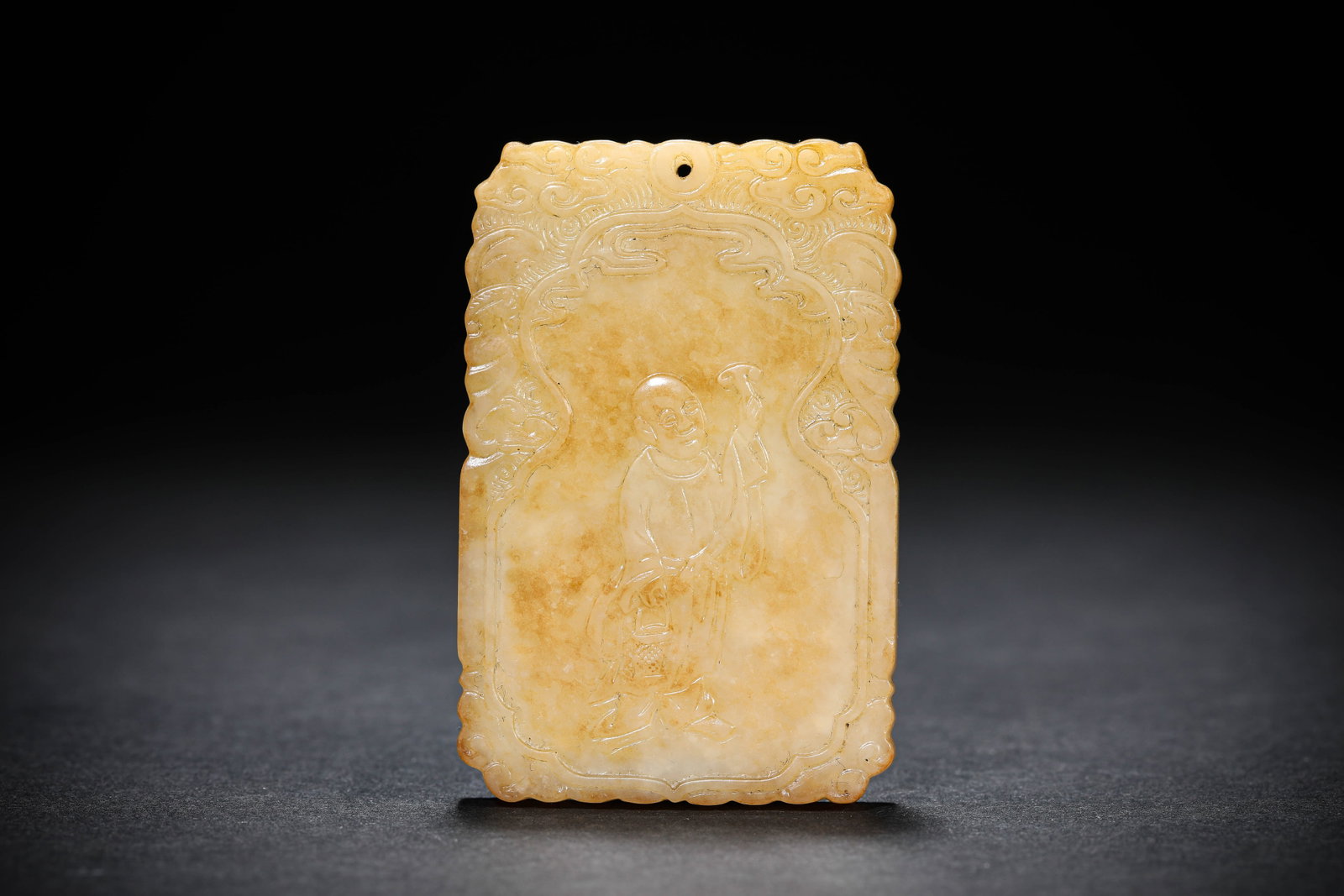 A JADE 'CARVED FIGURE' PLAQUE - 3