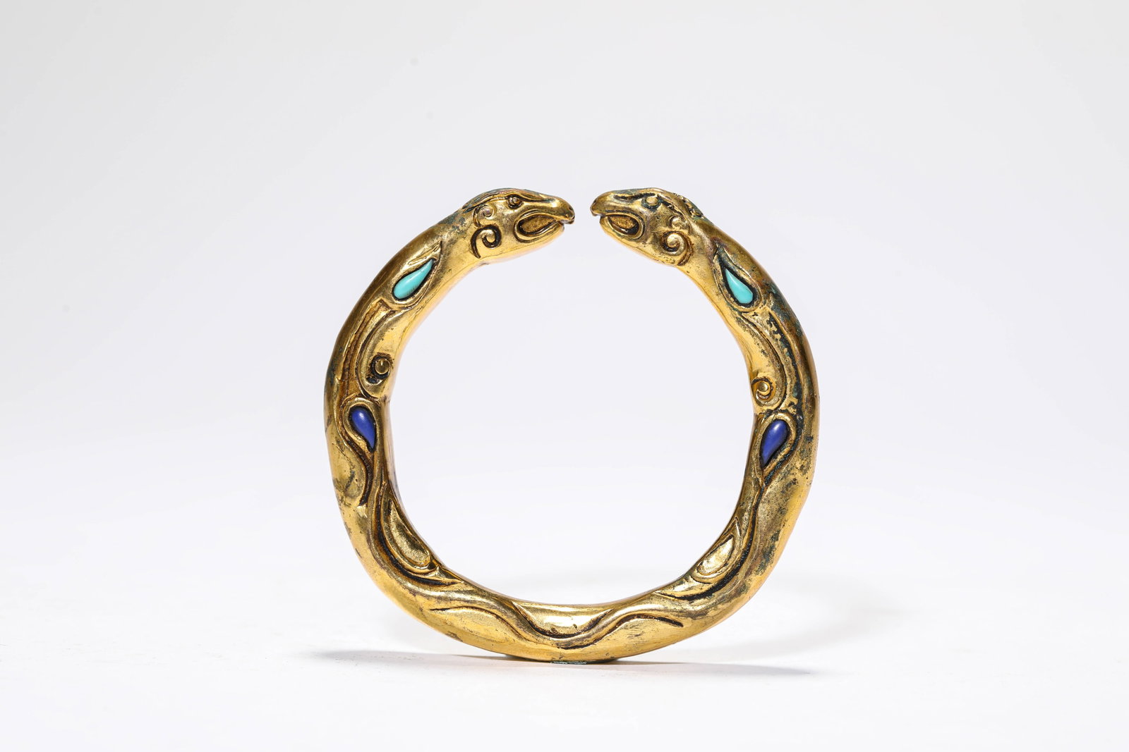 A GILT-BRONZE AND GEM-SET BRACELET - 2
