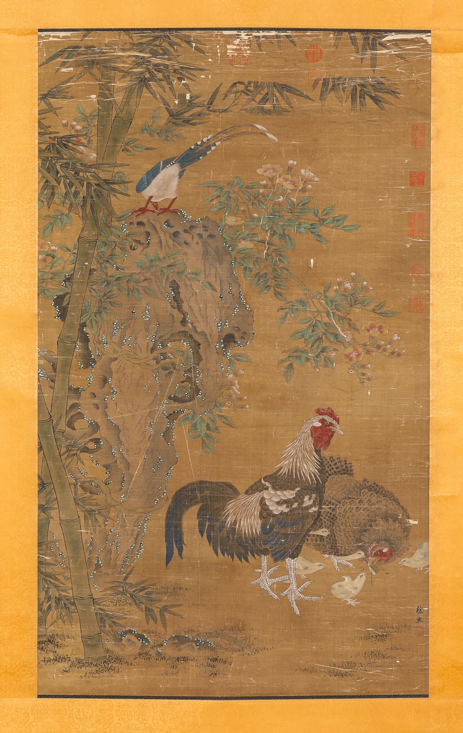 XU XI (ACT. 10TH CENTURY), ATTRIBUTED TO, GREAT AUSPICIOUSNESS: XU XI (ACT. 10TH CENTURY), ATTRIBUTED TO, GREAT AUSPICIOUSNESS Description: Dimensions: Width: 63.5 cm x Height: 107.5 cm. All measurements are approximate.