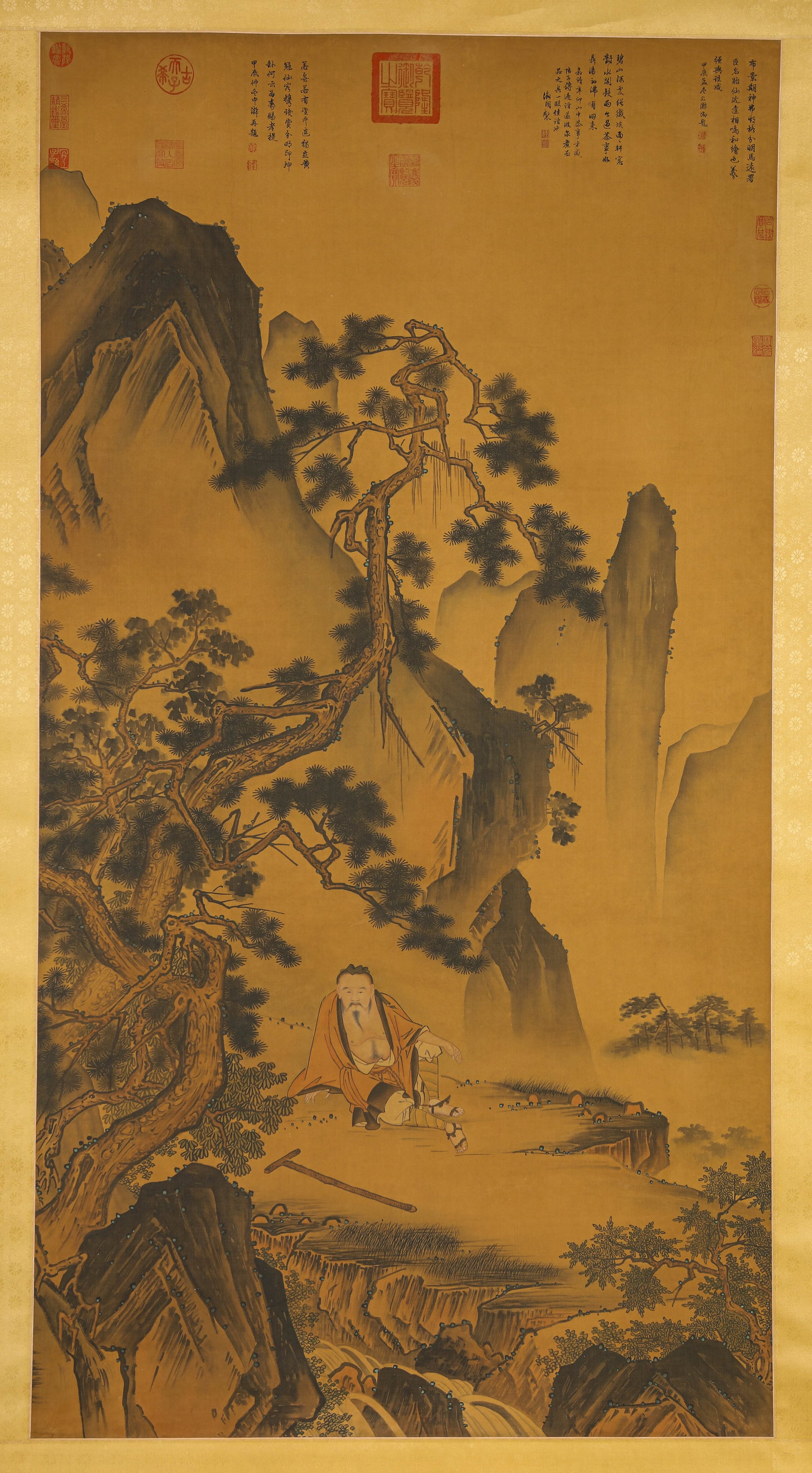 WEN ZHENGMING (1470-1559), ATTRIBUTED TO, NOBLE SCHOLAR UNDER PINE SHADE: WEN ZHENGMING (1470-1559), ATTRIBUTED TO, NOBLE SCHOLAR UNDER PINE SHADE Description: Dimensions: Width: 87.5 cm x Height: 166 cm. All measurements are approximate.