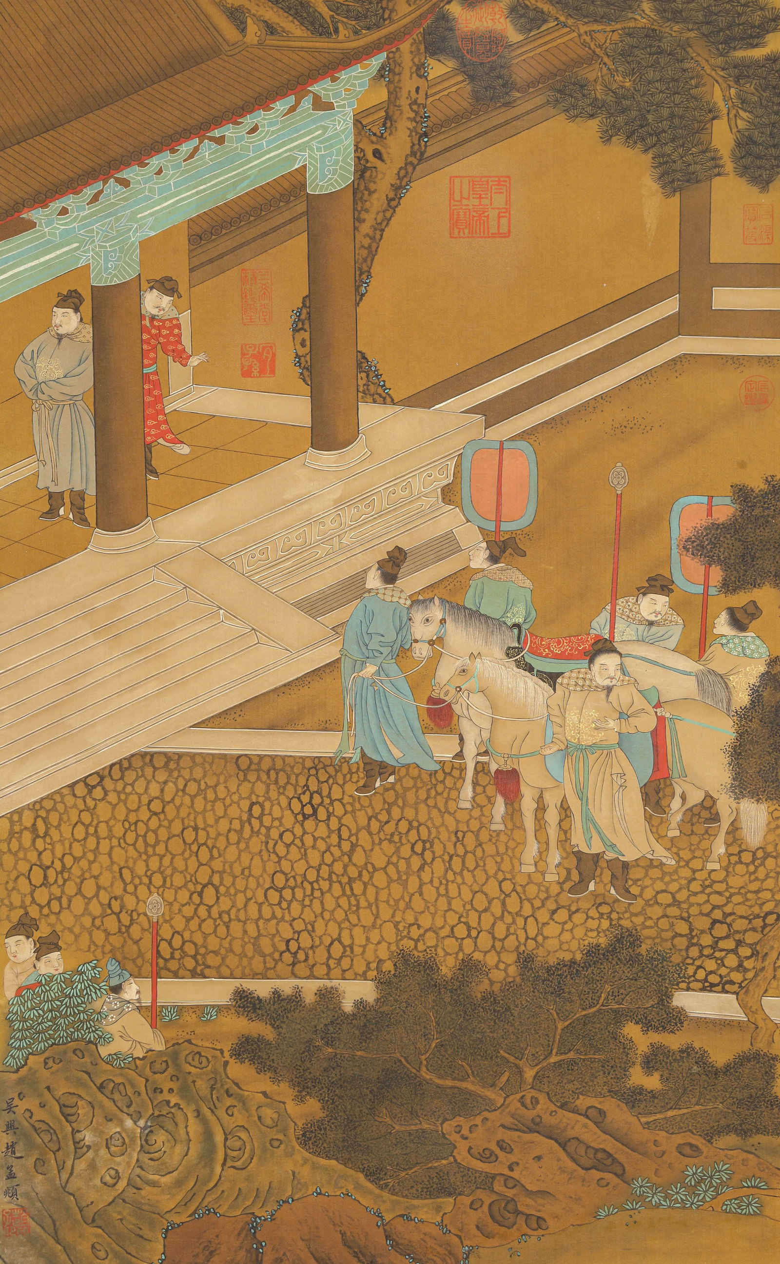 ZHAO MENGFU (1254-1322), ATTRIBUTED TO, FIGURE NARRATIVE: ZHAO MENGFU (1254-1322), ATTRIBUTED TO, FIGURE NARRATIVE Description: Dimensions: Width: 55 cm x Height: 90 cm. All measurements are approximate.