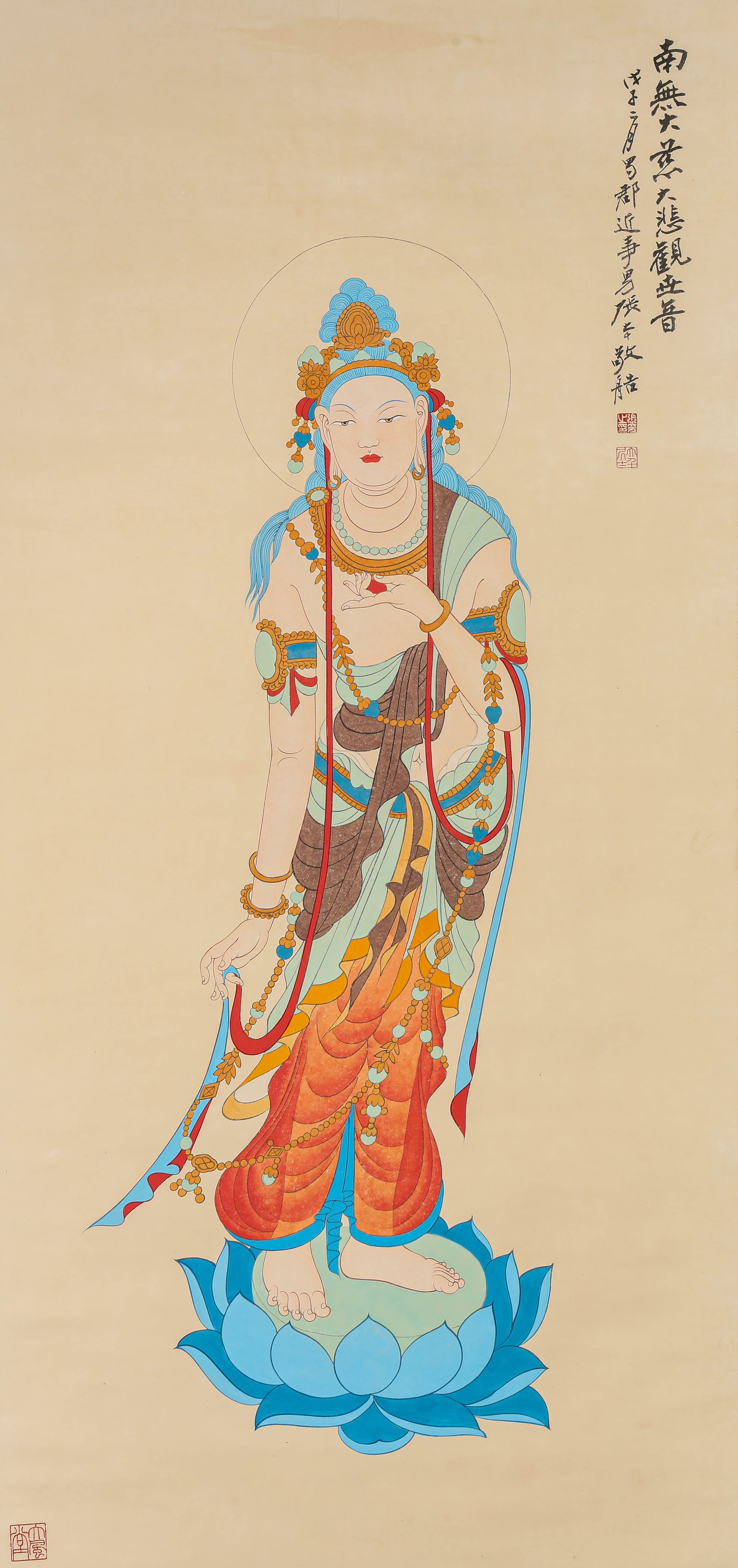 ZHANG DAQIAN (1899-1983), ATTRIBUTED TO, BUDDHA: ZHANG DAQIAN (1899-1983), ATTRIBUTED TO, BUDDHA Description: Dimensions: Width: 60 cm x Height: 129 cm. All measurements are approximate.