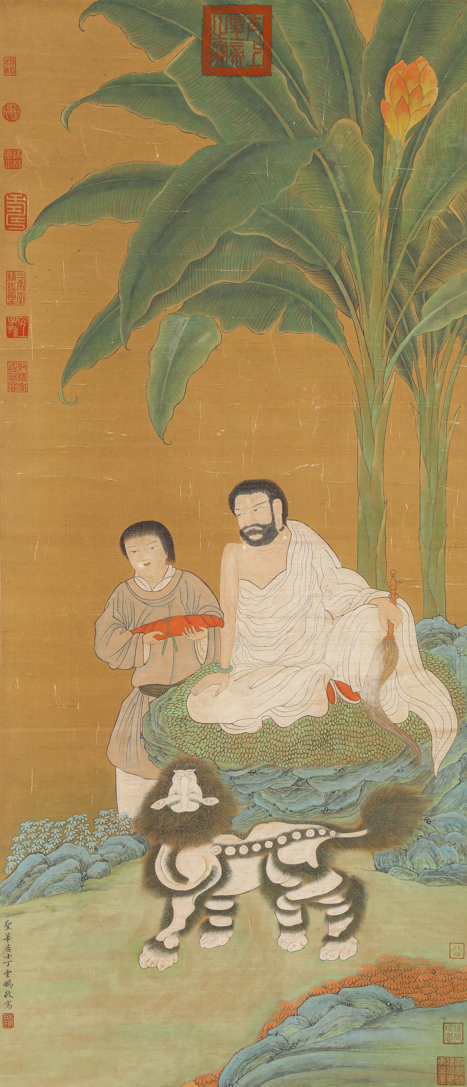 DING YUNPENG (1547-1628), ATTRIBUTED TO, ARHAT: DING YUNPENG (1547-1628), ATTRIBUTED TO, ARHAT Description: Dimensions: Width: 54 cm x Height: 124 cm. All measurements are approximate.