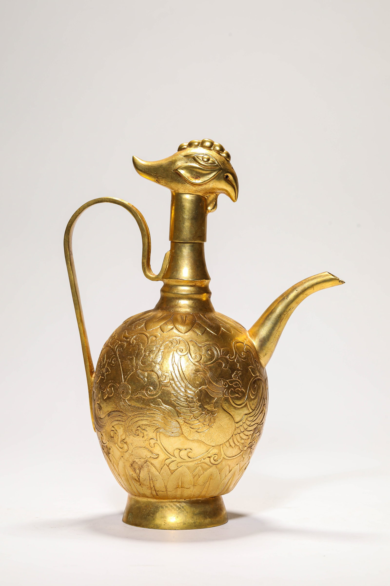 A GILT-BRONZE 'PHOENIX' EWER - 4