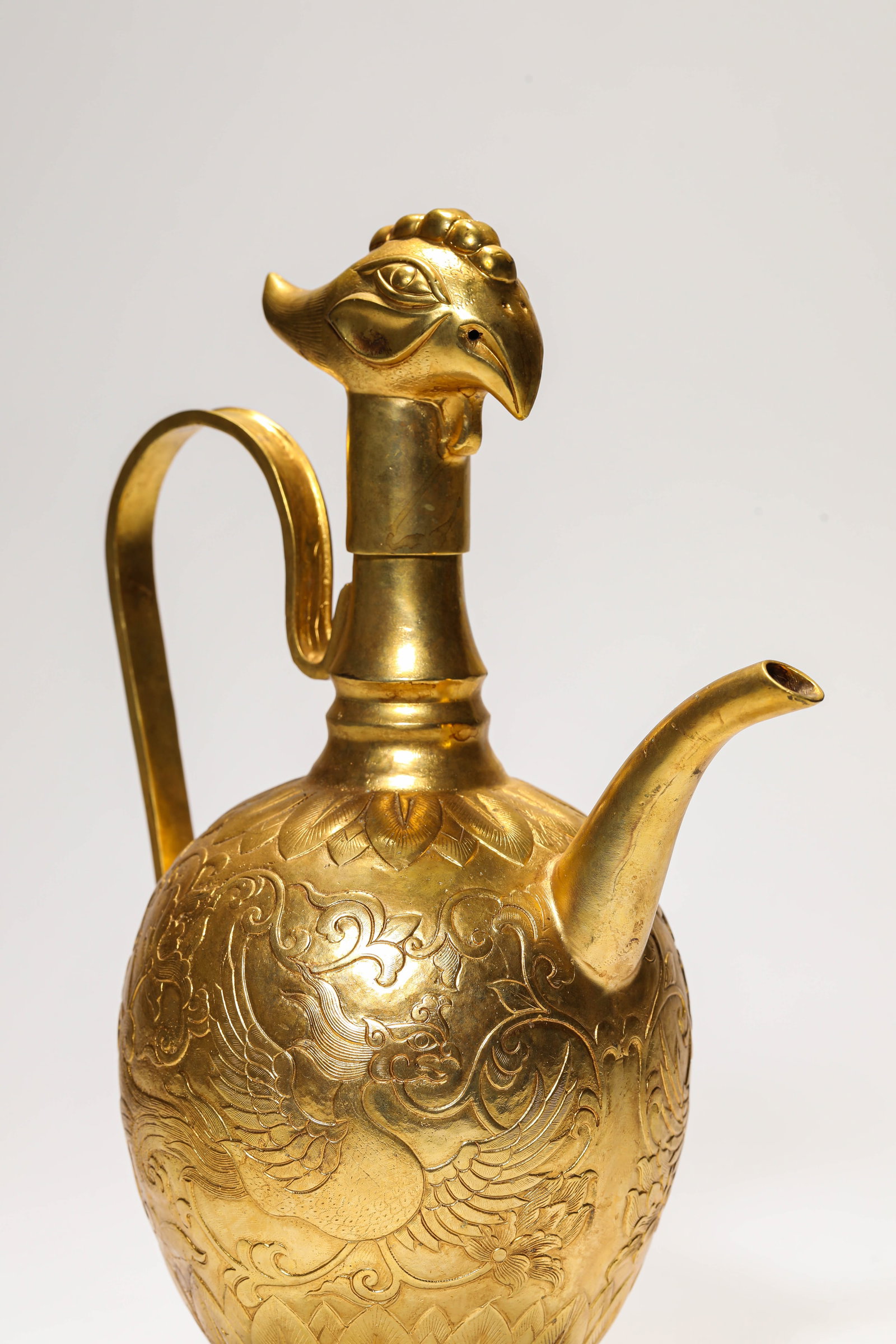 A GILT-BRONZE 'PHOENIX' EWER - 5